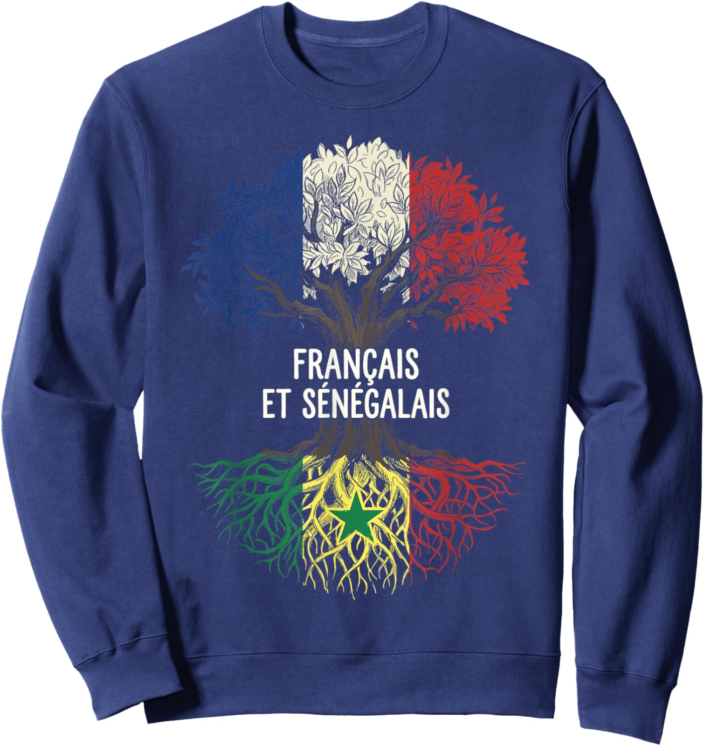 Français et Sénégalais Drapeau de France Sénégal Sweatshirt - Sweatshirt | Navy