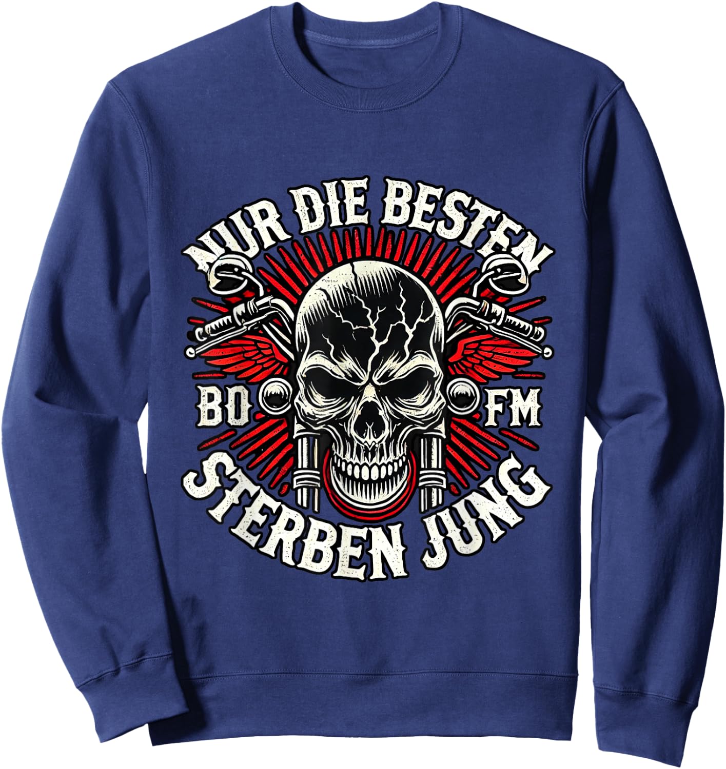 "Nur die Besten die Jung" Biker Statement Rocker , black Sweatshirt - Sweatshirt | Navy