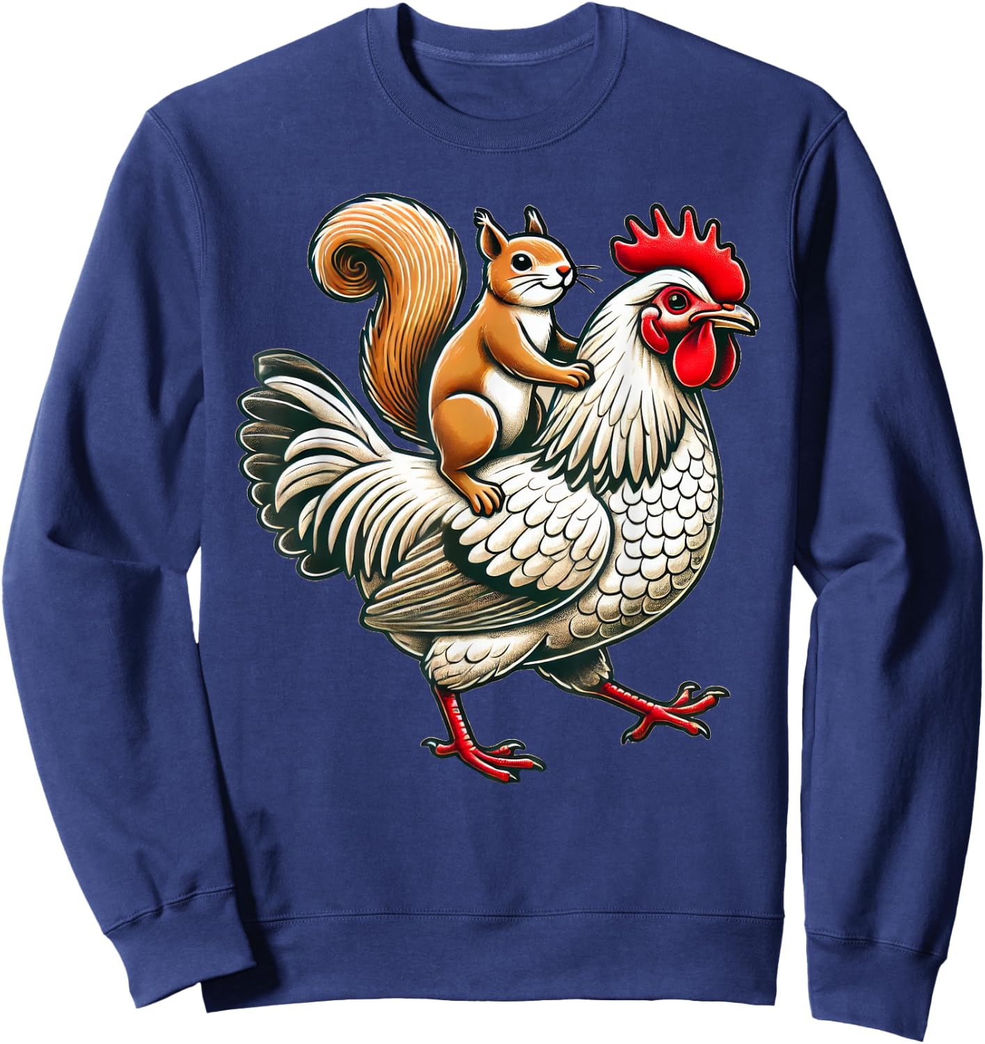 Cute Squirrel Chicken Sweatshirt - Sweatshirt | Navy