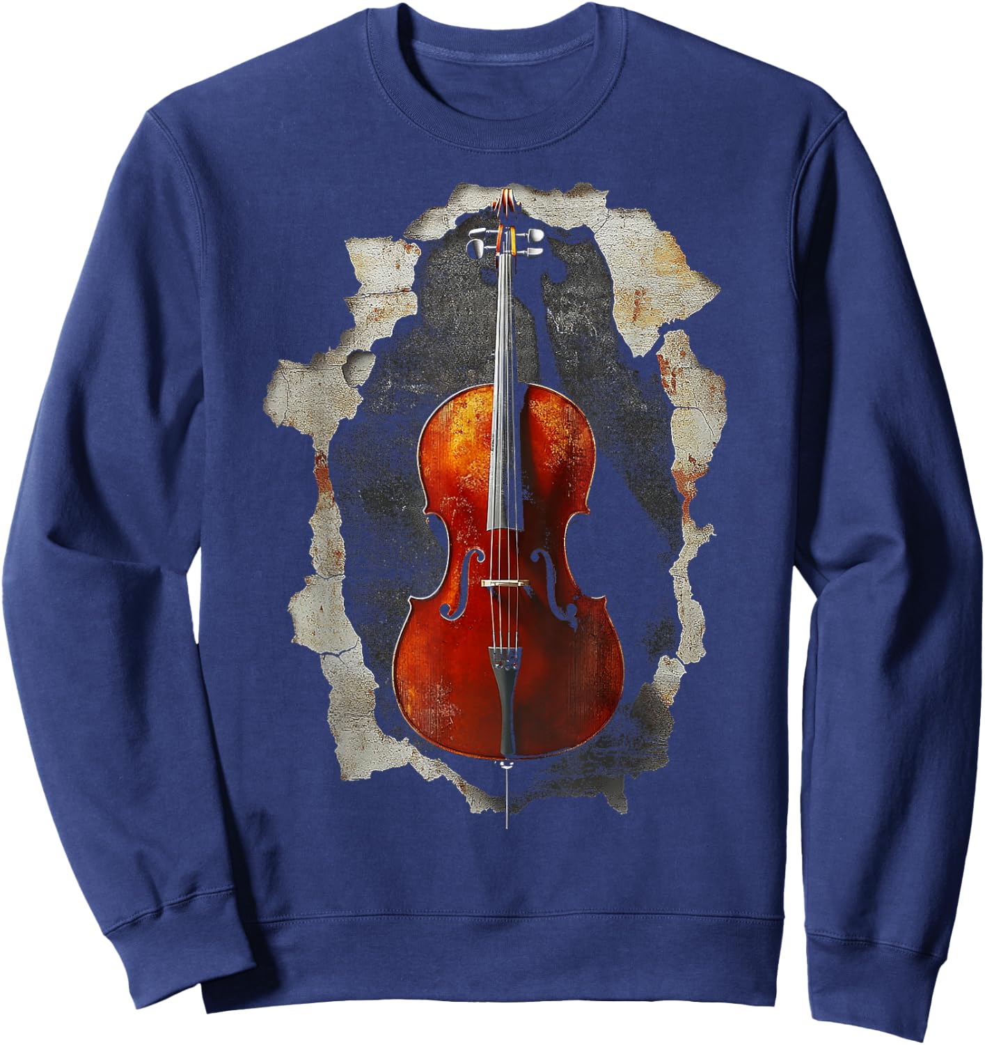Cello Music Instrument Graphic Art Cello Sweatshirt - Sweatshirt | Navy