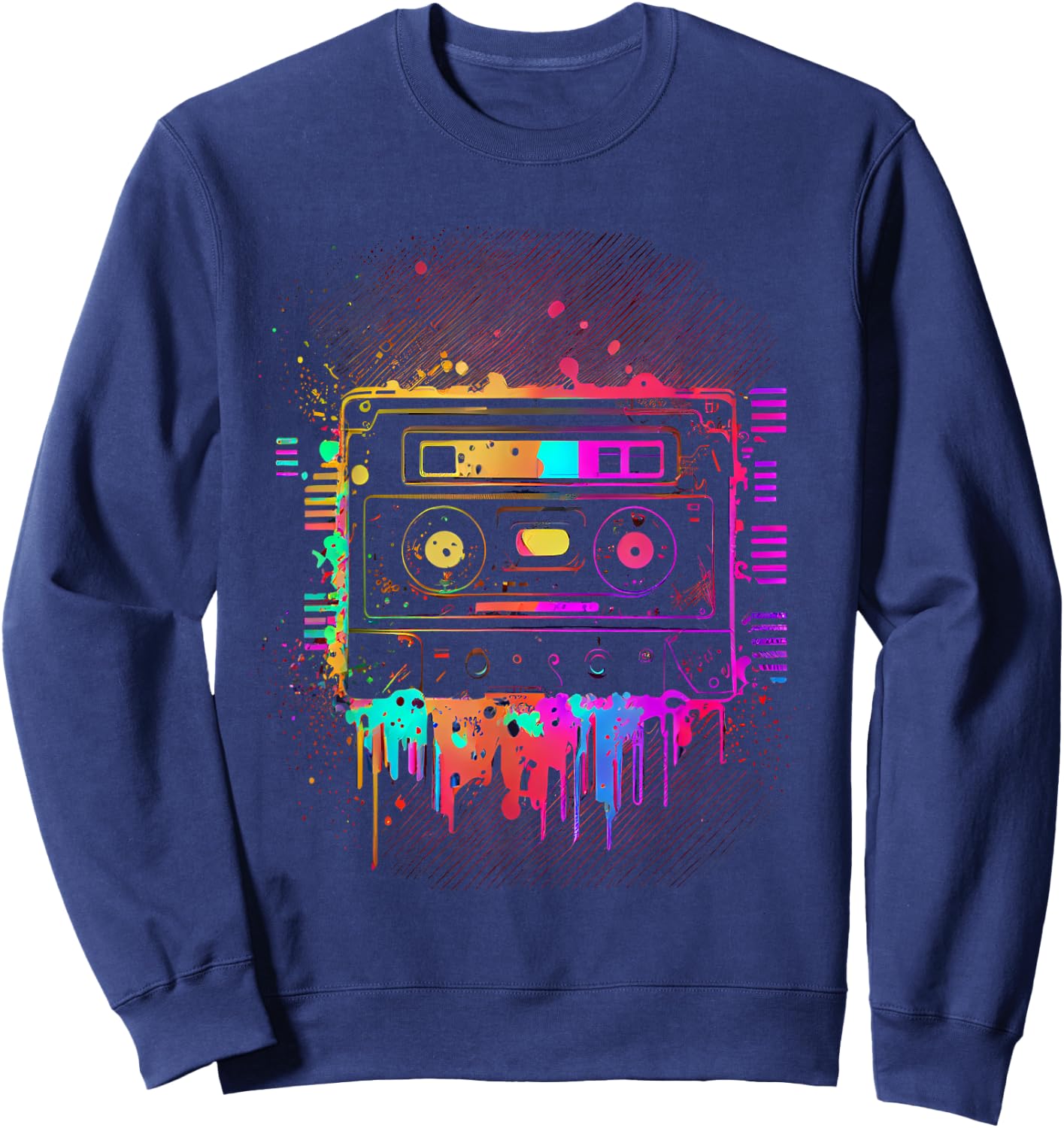 90er 80er Jahre Motto Party Outfit Kostüm Sweatshirt - Sweatshirt | Navy