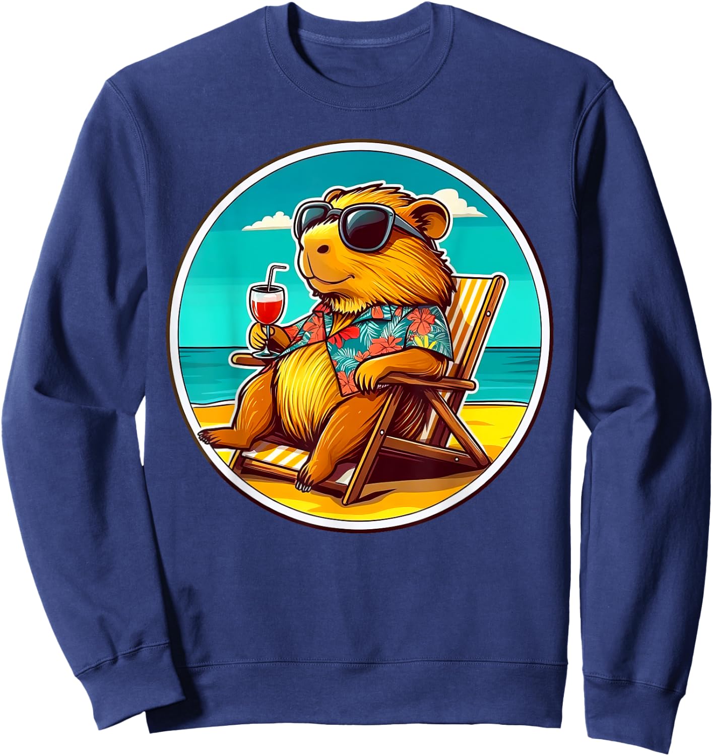 Cool Capybara Funny Capy Lover Men Women Teen Boys Kids Sweatshirt - Sweatshirt | Navy