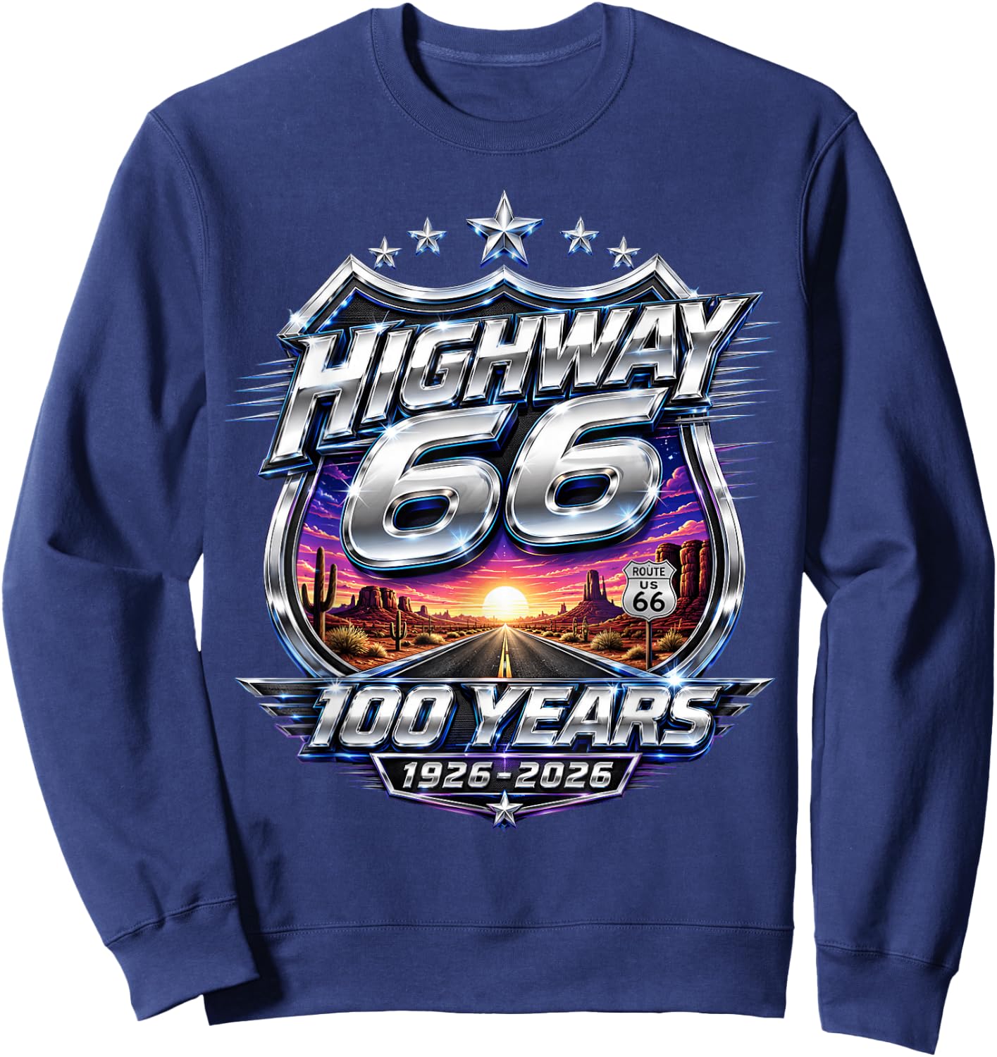 Vintage Highway 66 100 Year Centennial Anniversary Souvenir Sweatshirt - Sweatshirt | Navy