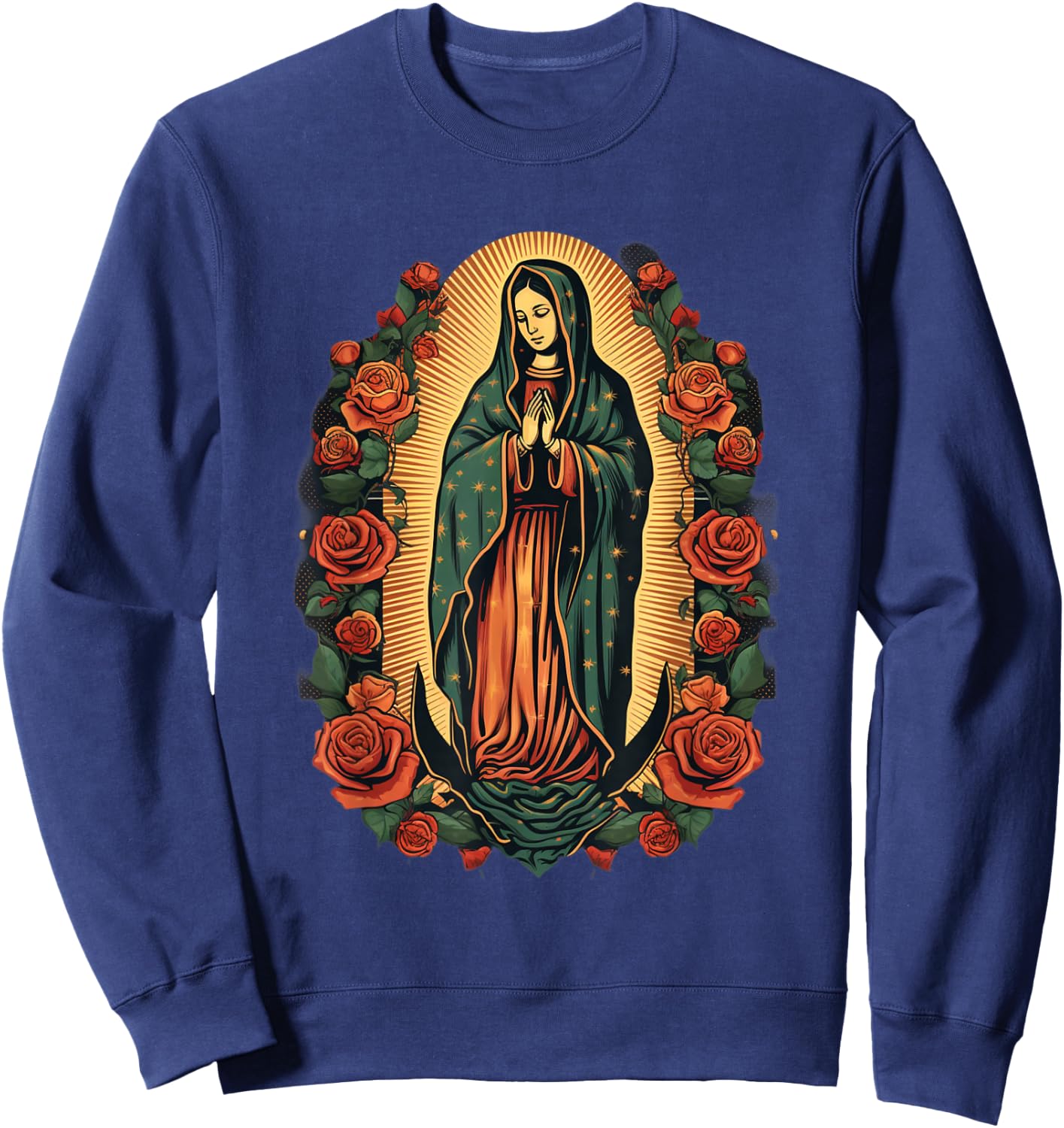 Our Lady Saint Mary Of Guadalupe Virgin Mary Powerful Symbol Sweatshirt - Sweatshirt | Navy