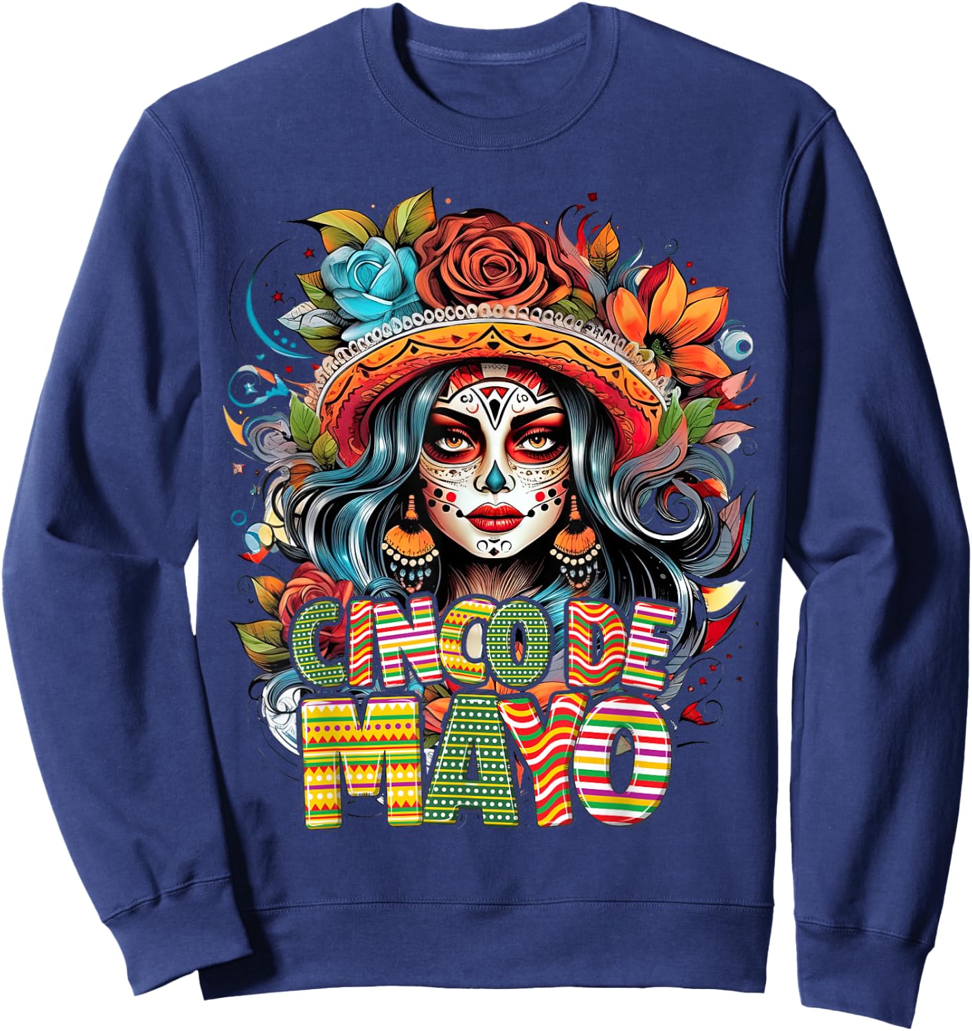 Cinco De Mayo Girl Mexican Fiesta 5 De Mayo Sweatshirt - Sweatshirt | Navy