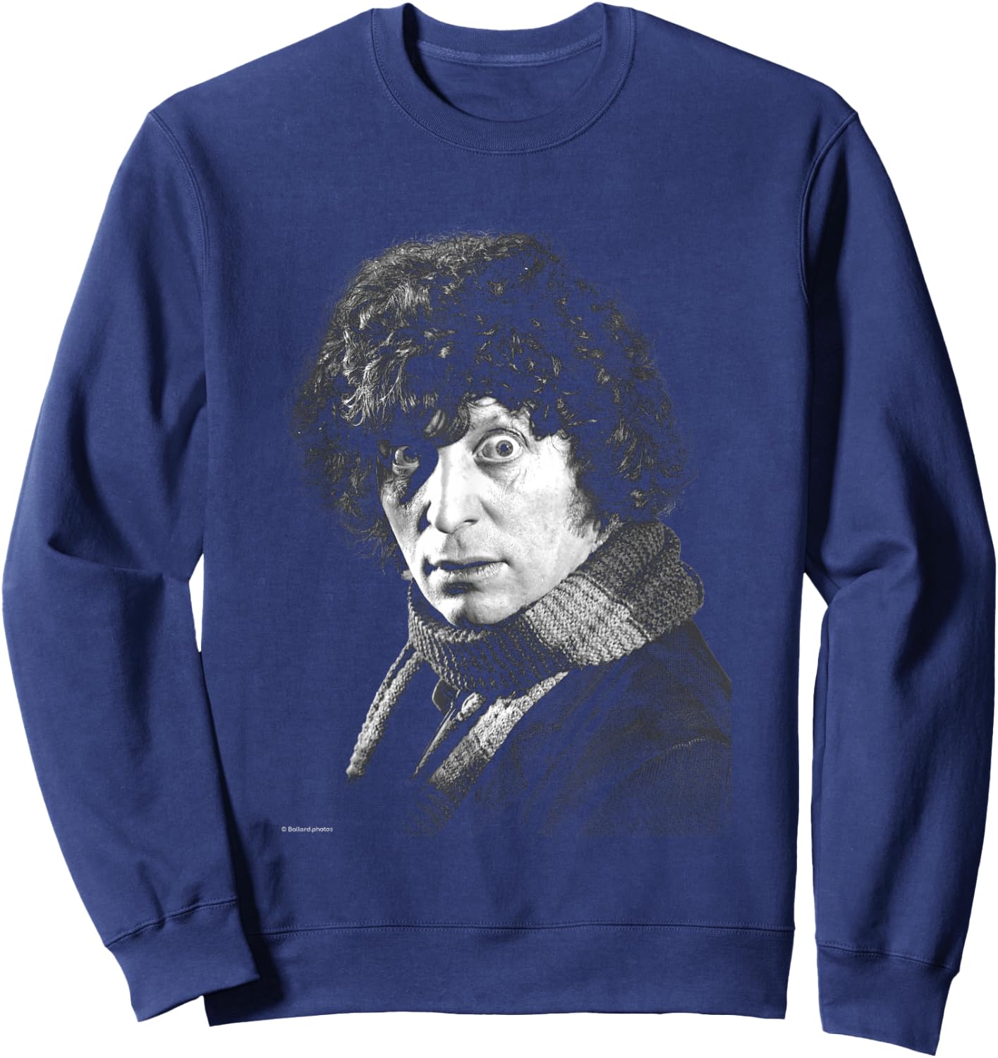 Doctor Who Actor Tom Baker Staring Black & White Sweatshirt - Sweatshirt | Navy