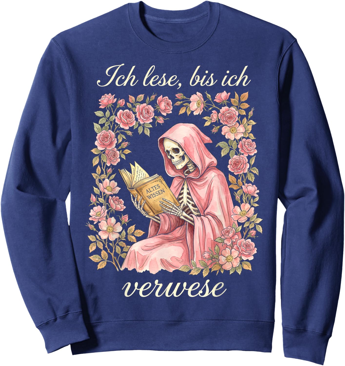 Ich lese bis ich verwese Bücherwurm Lesen Sweatshirt - Sweatshirt | Navy