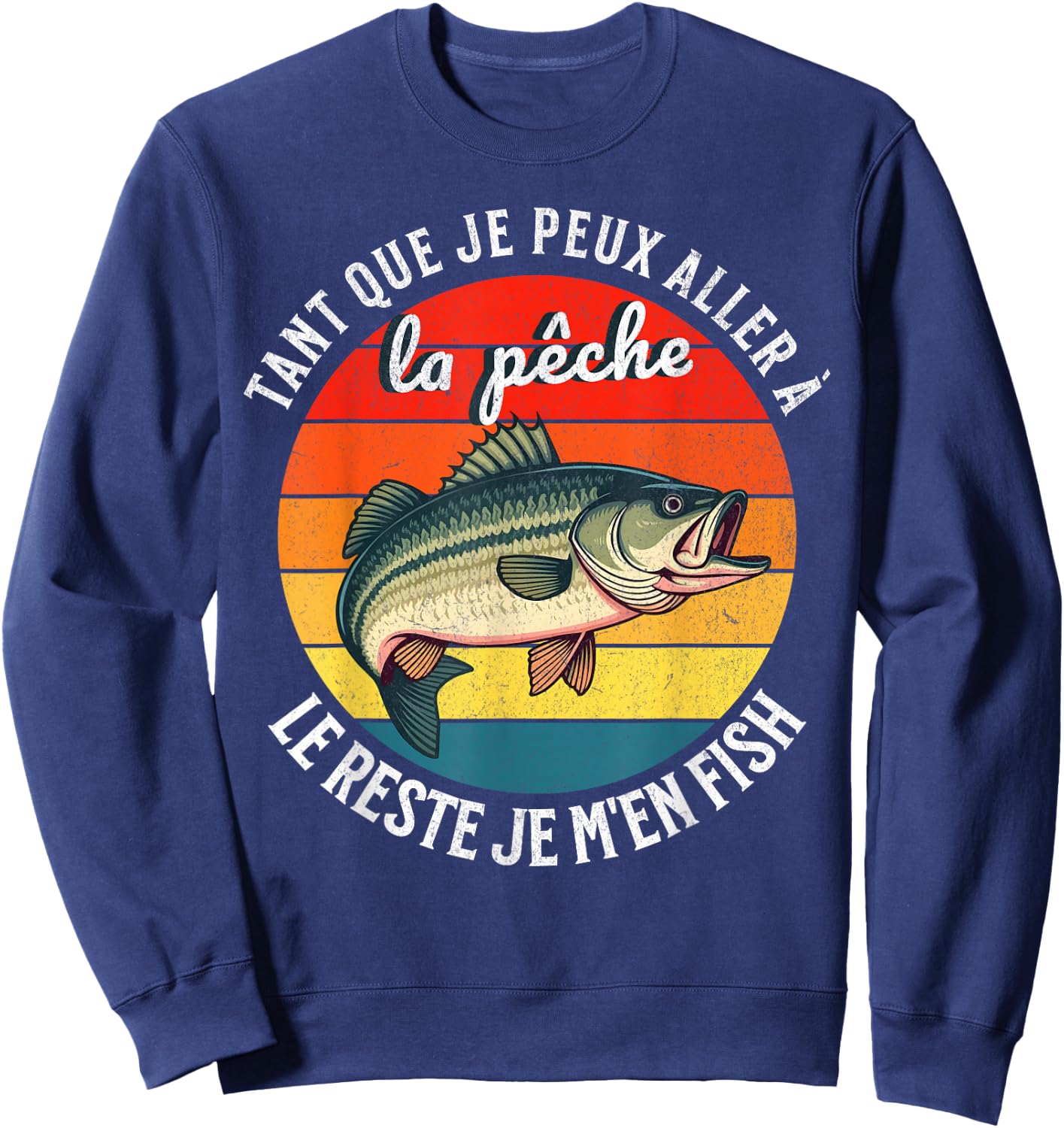 Fishing The Rest I M'en Fish For Fisherman , Black, S Sweatshirt - Sweatshirt | Navy
