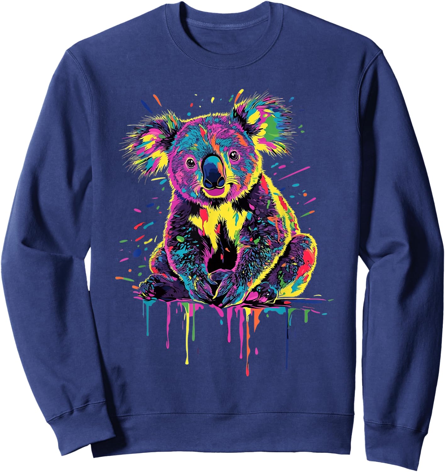 Koala Lovers Colorful Splash Art Koala Sweatshirt - Sweatshirt | Navy