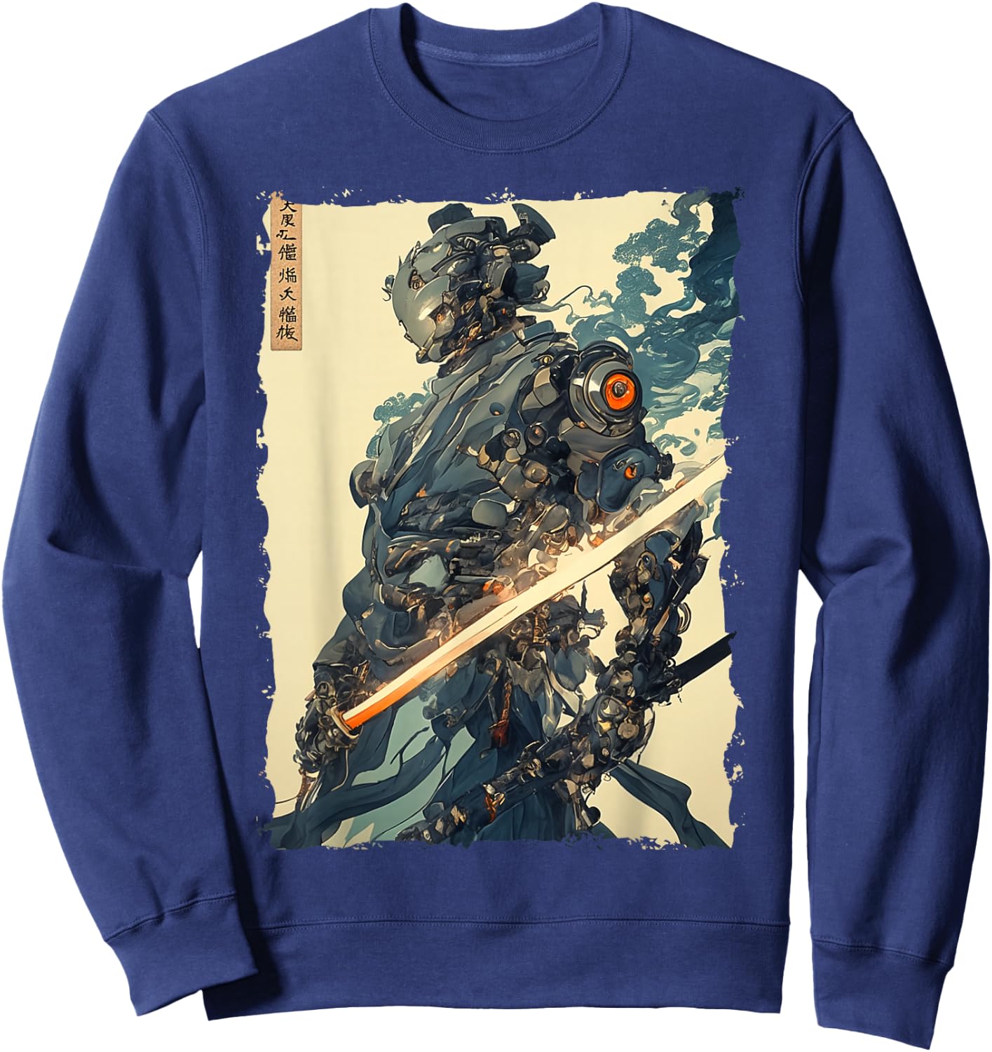 Cyber Samurai Mecha Ronin Futuristic Japan Sweatshirt - Sweatshirt | Navy