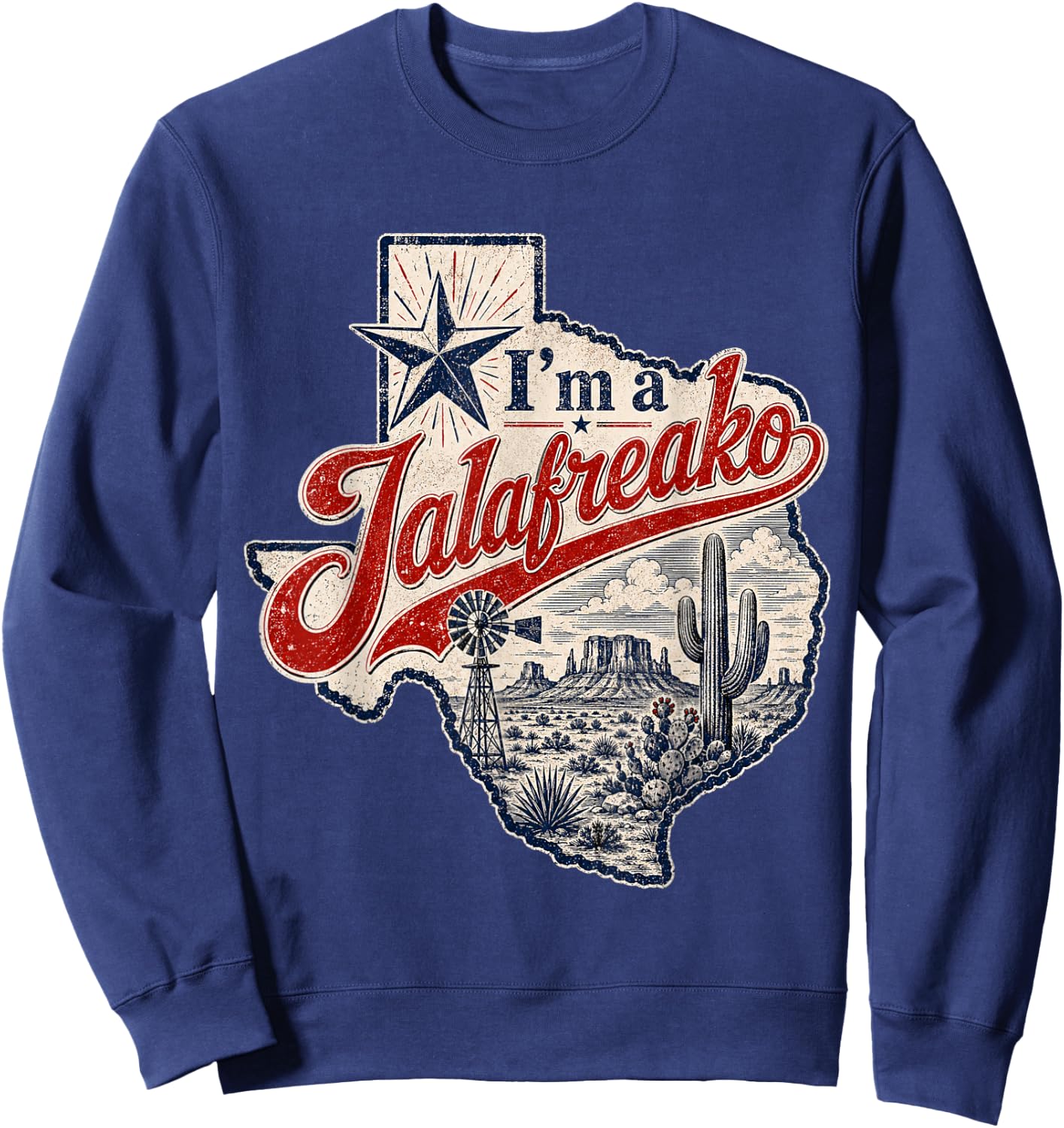 Talafreako Texas Pride Patriotic American Flag 4th of July Sweatshirt - Sweatshirt | Navy