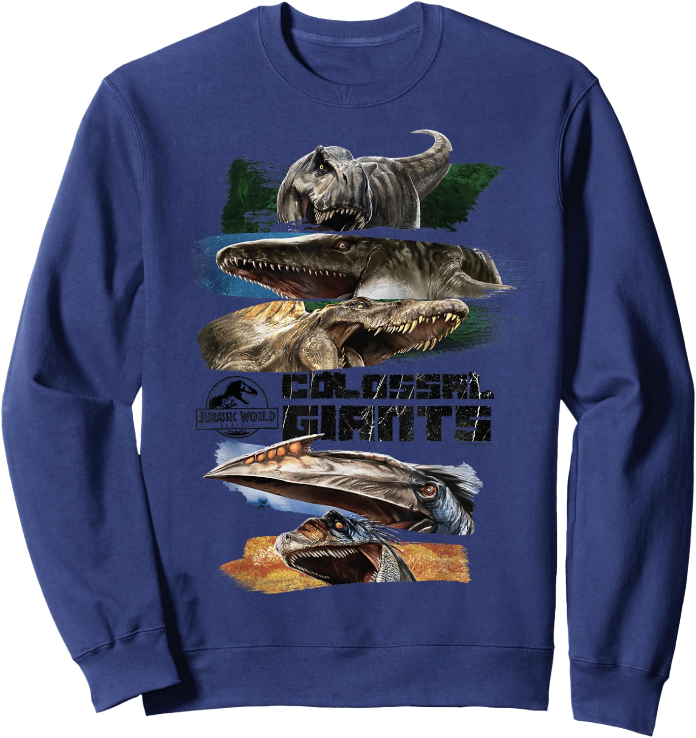 Jurassic World Rebirth Colossal Giants Panel Sweatshirt - Sweatshirt | Navy