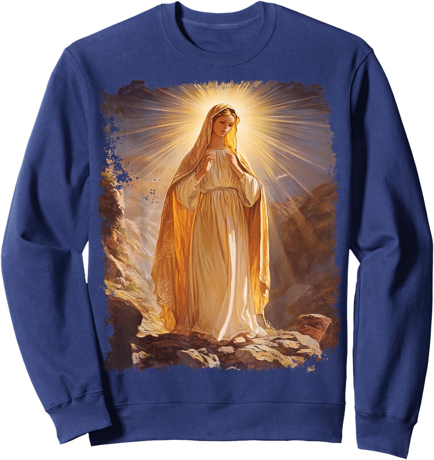 The Virgin Mary Christian Church Religion Women's Sweatshirt - Sweatshirt | Navy