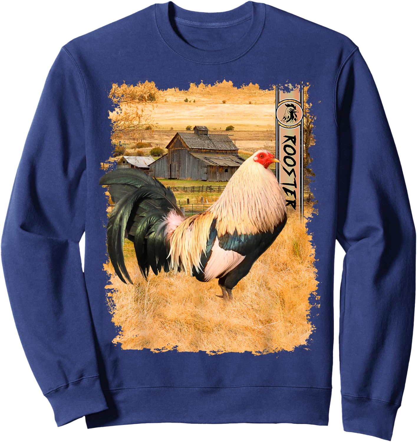 Vintage US Flag Cock Fight Sweatshirt - Sweatshirt | Navy