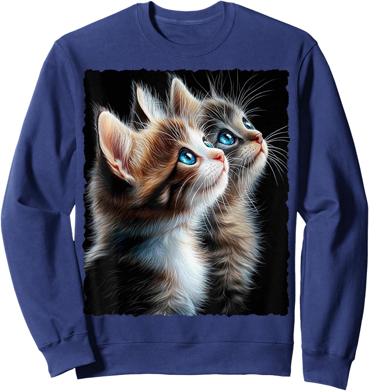 Cute Magic Cat Kitten Fantasy Art , black Sweatshirt - Sweatshirt | Navy