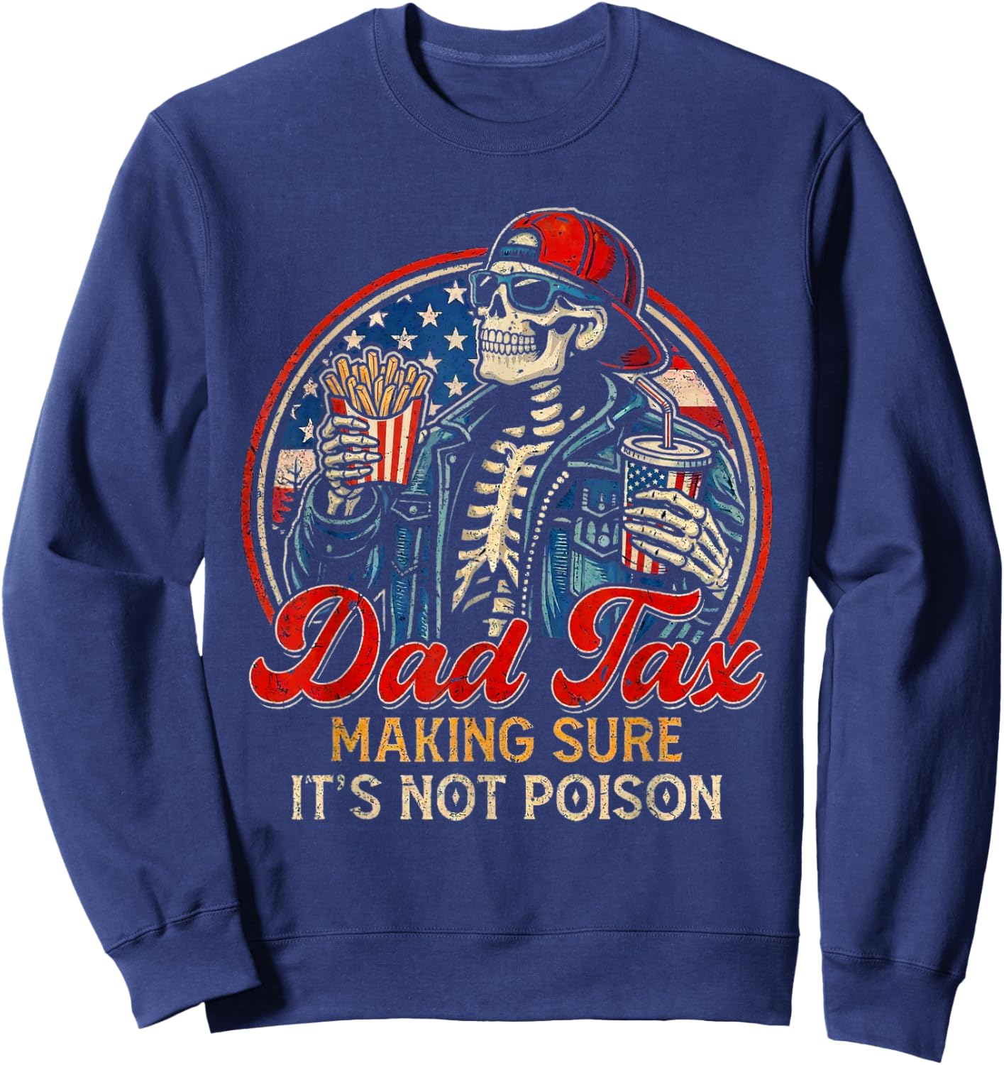 Vintage Dad Tax Definition Men Funny Father's Day Sweatshirt - Sweatshirt | Navy