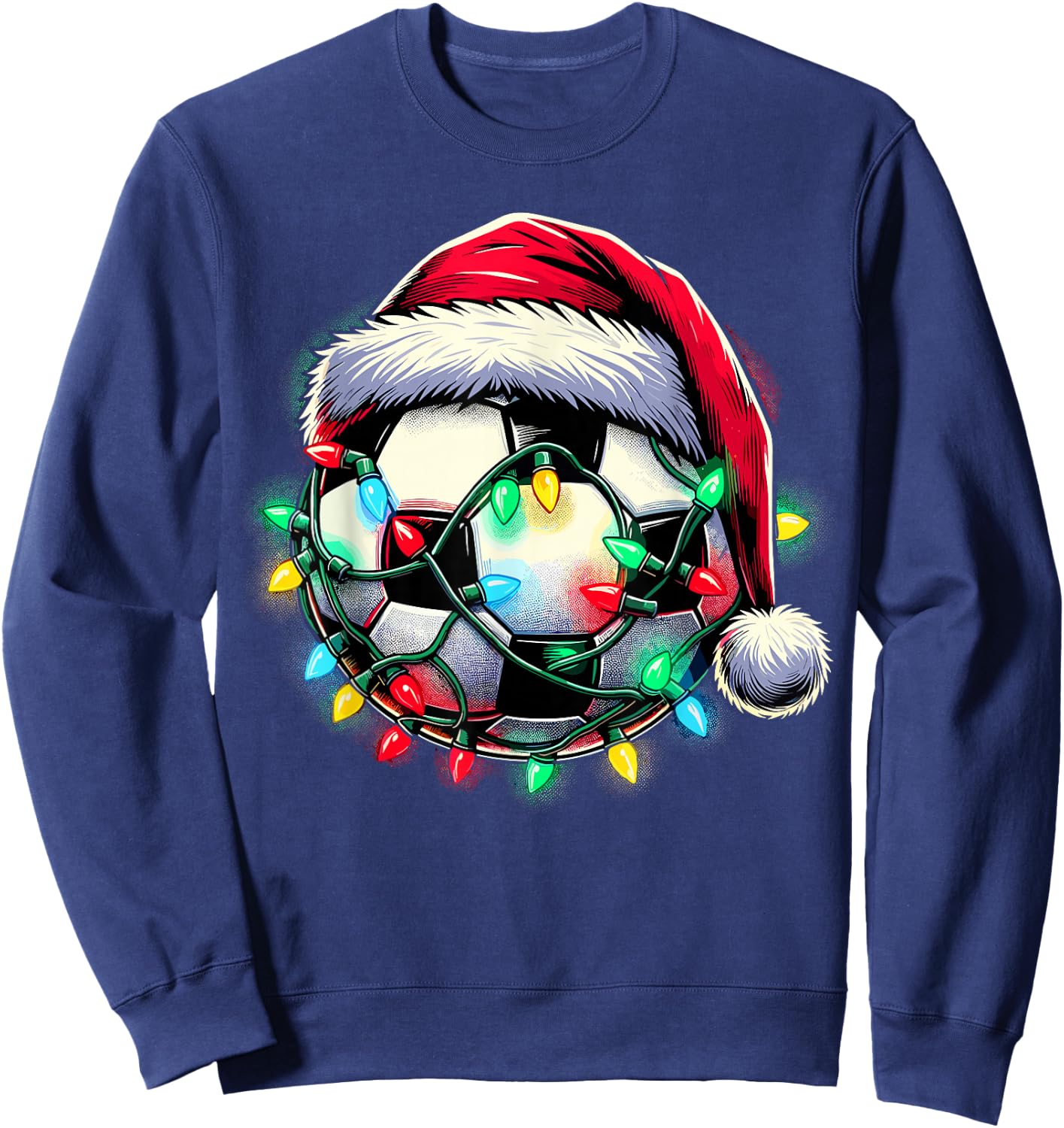 Santa Soccer Ball Christmas Sweatshirt - Sweatshirt | Navy