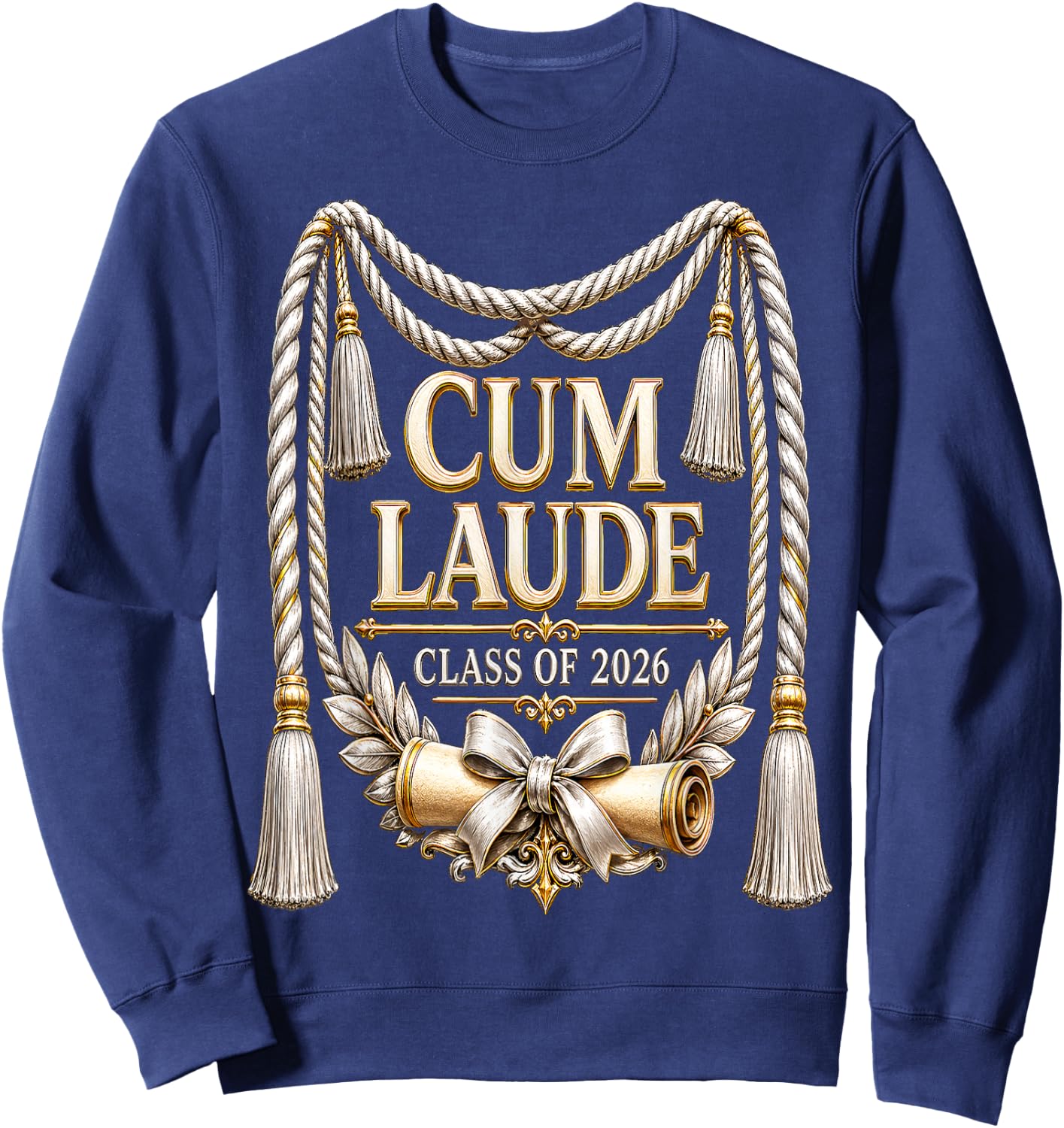 Cum Laude Graduate Class of 2026 Graduation Honors Design Sweatshirt - Sweatshirt | Navy