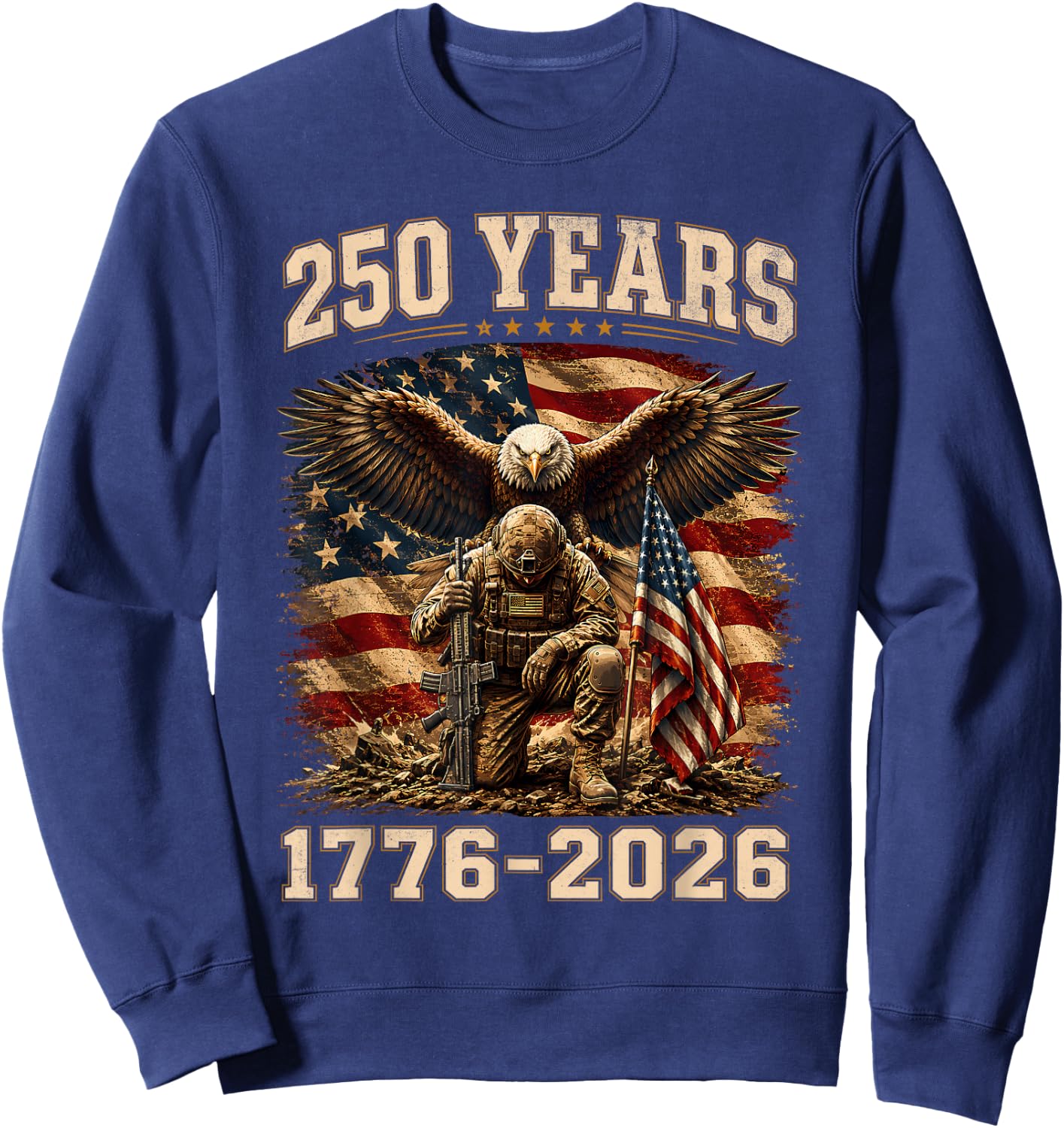 America 250th Anniversary USA 1776 Patriotic 4th of July Men Sweatshirt - Sweatshirt | Navy