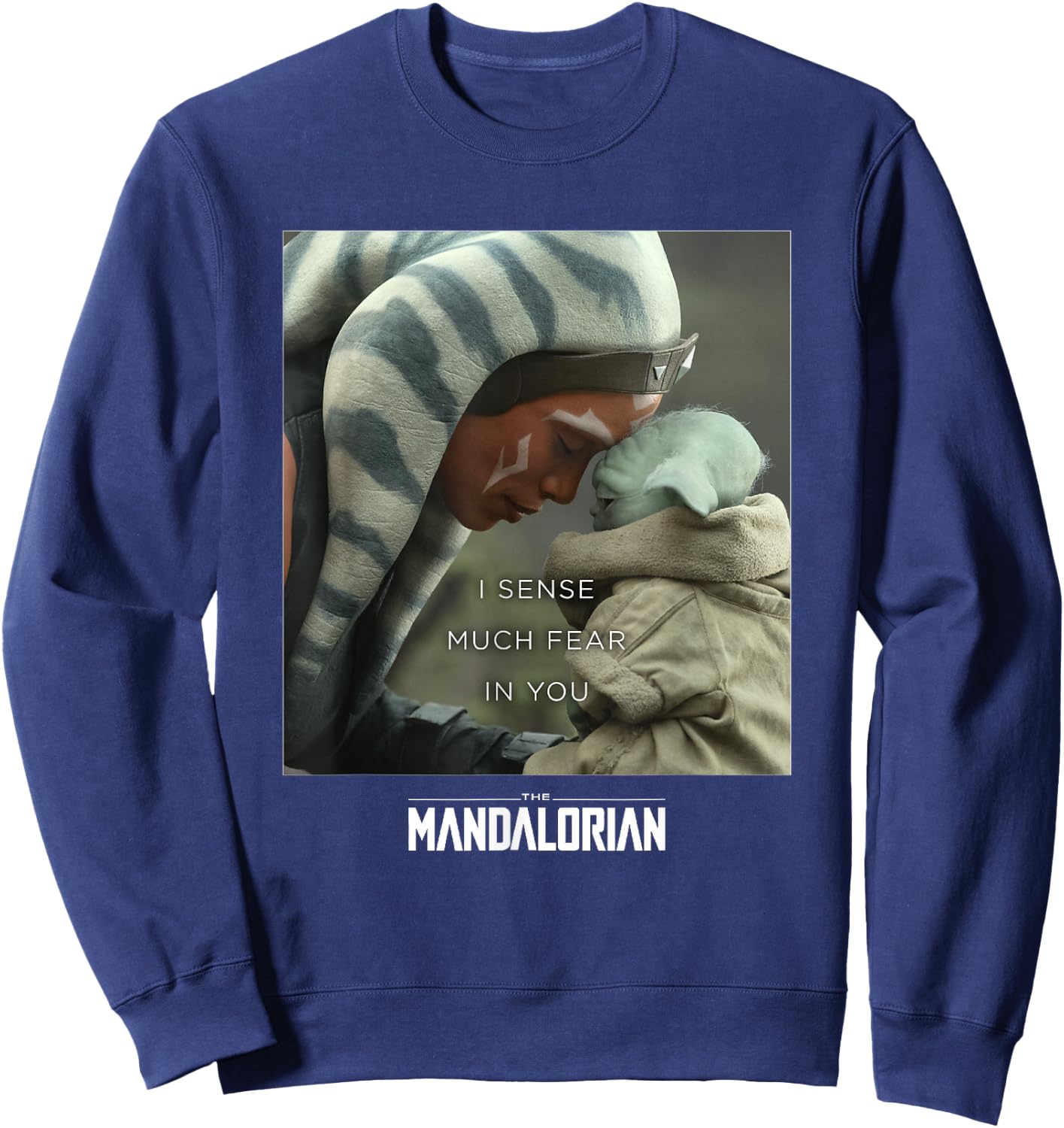Star Wars: The Mandalorian Ahsoka & The Child I Sense Fear Sweatshirt - Sweatshirt | Navy