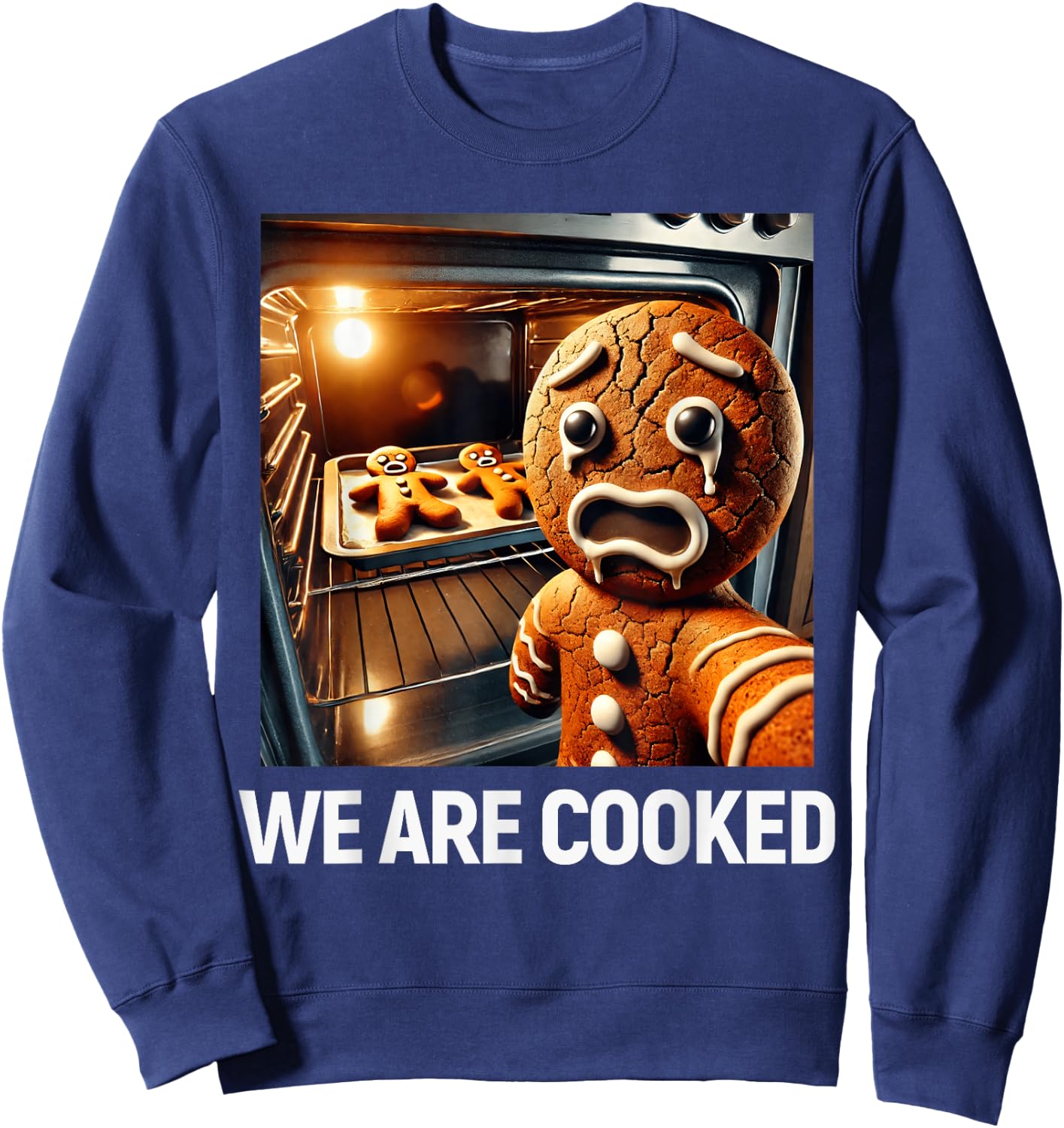 Gingerbread Funny Christmas Sweatshirt - Sweatshirt | Navy