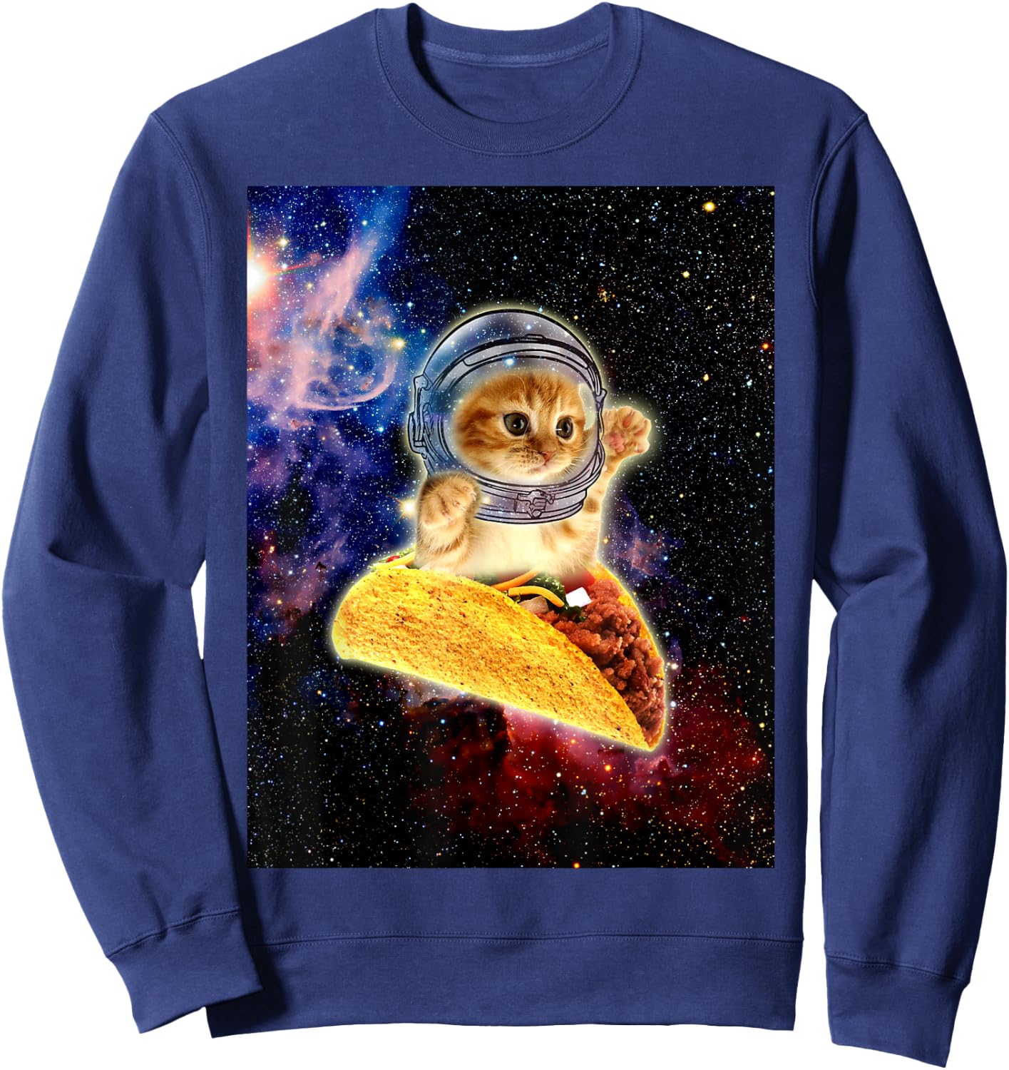 Crazy Space Taco Cat Funny v2 Sweatshirt - Sweatshirt | Navy