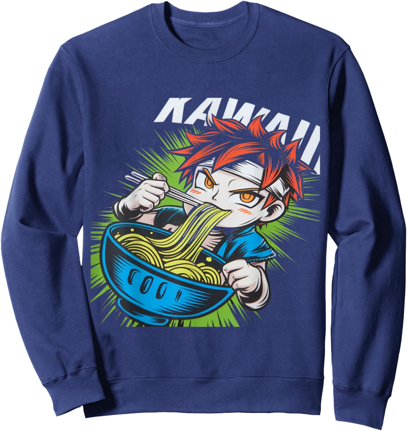 Cool Cute Ramen Shirt Ramen Food Wars Anime Design Sweatshirt - Sweatshirt | Navy