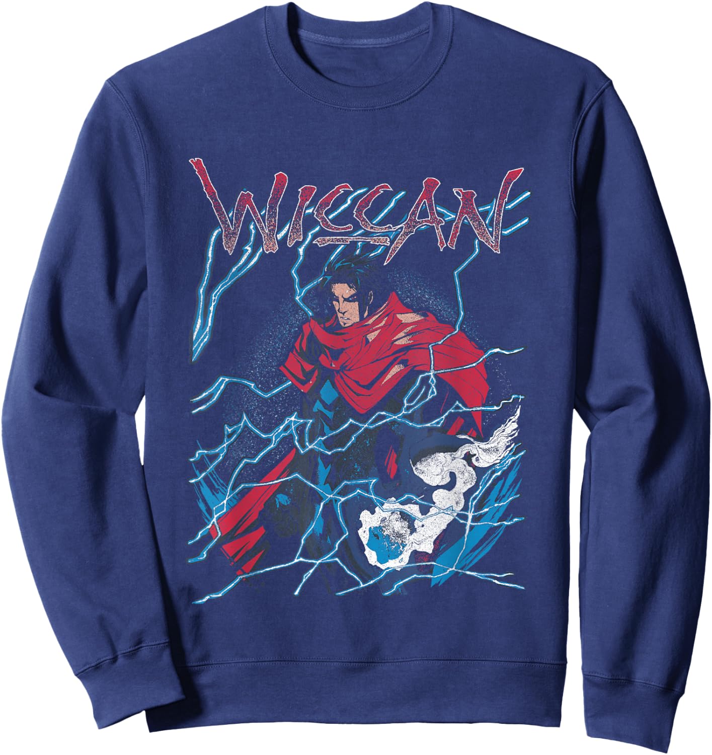 Marvel Universe Classic We Get Wiccan Retro Big Chest Poster Sweatshirt - Sweatshirt | Navy