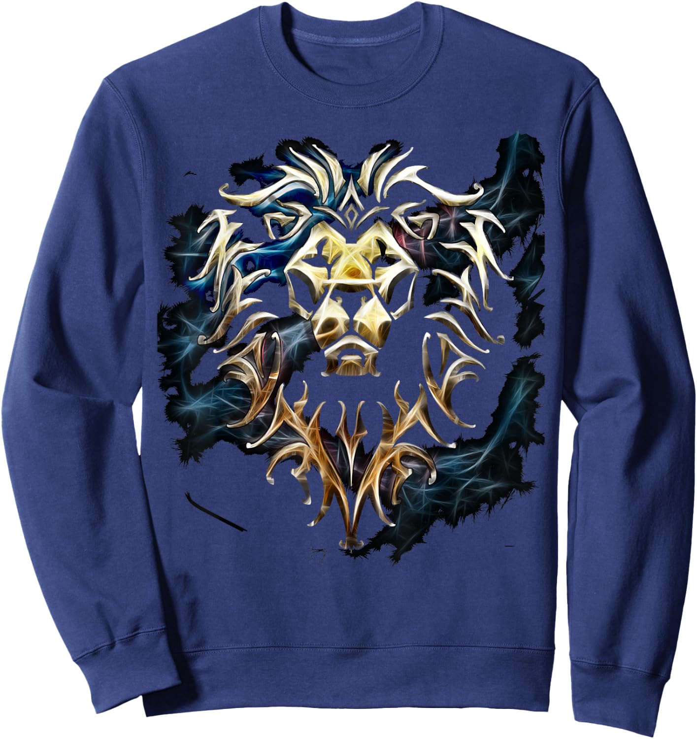 Warcraft Logo Alliance Saturated Majestic Fantasy Gamer Sweatshirt - Sweatshirt | Navy