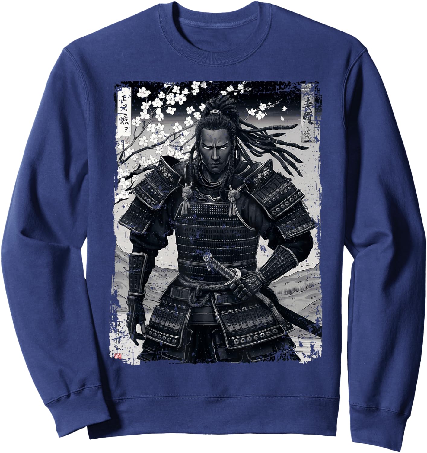 Yasuke First Black Warrior Samurai Japanese Art , Black, S Sweatshirt - Sweatshirt | Navy