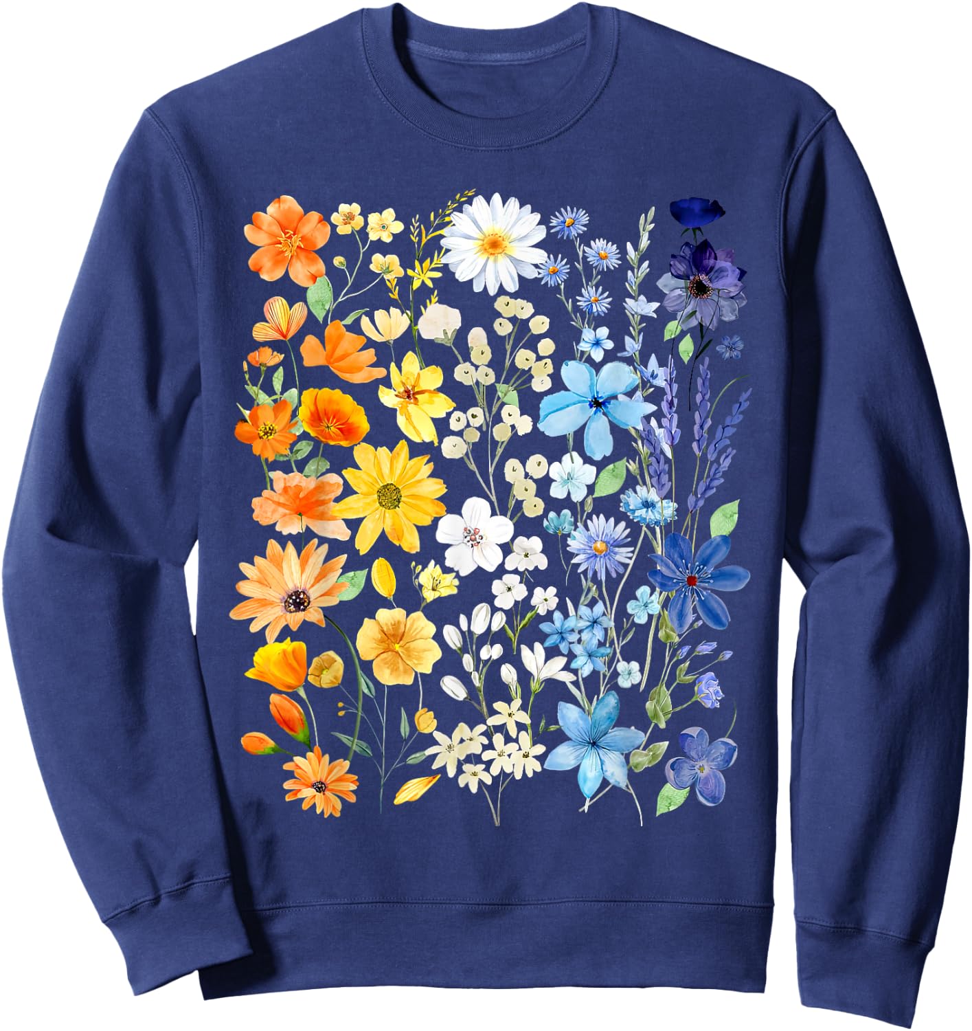 AroAce Pride Wildflowers Subtle Aroace LGBTQ Proud Asexual Sweatshirt - Sweatshirt | Navy