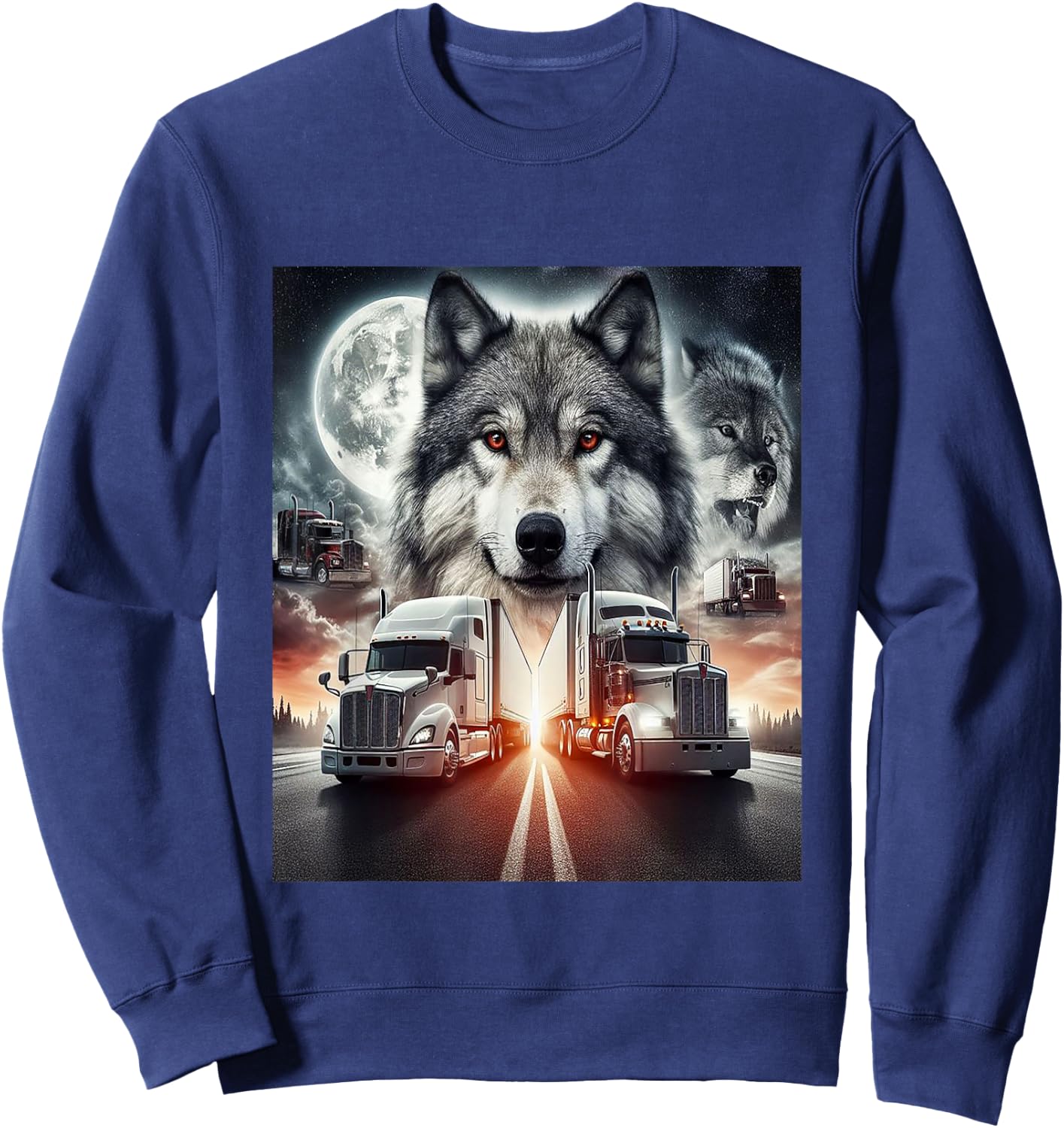 LKW mit Wolf Sweatshirt - Sweatshirt | Navy