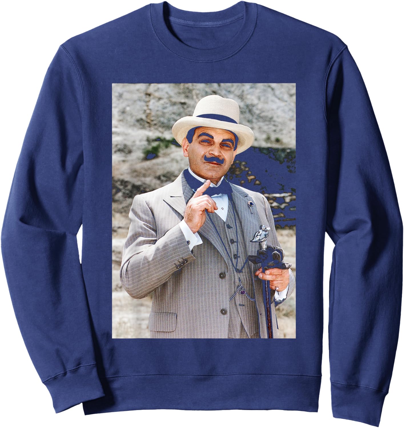 David Suchet Poirot Actor Agatha Christie 1993 Sweatshirt - Sweatshirt | Navy
