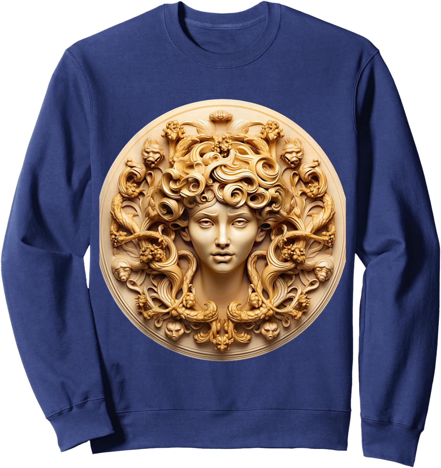 Medusahead Greek Mythology Ancient Snake Hair Sweatshirt - Sweatshirt | Navy