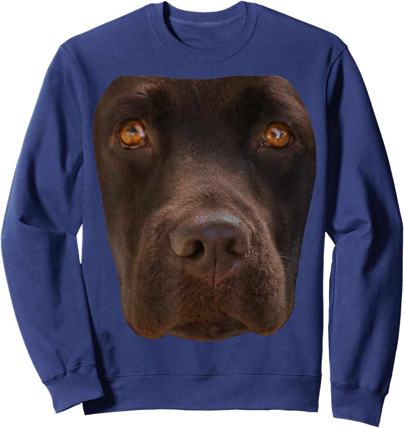Chocolate Lab Lovers Dark Brown Dog Face Costume Women Kids Sweatshirt - Sweatshirt | Navy