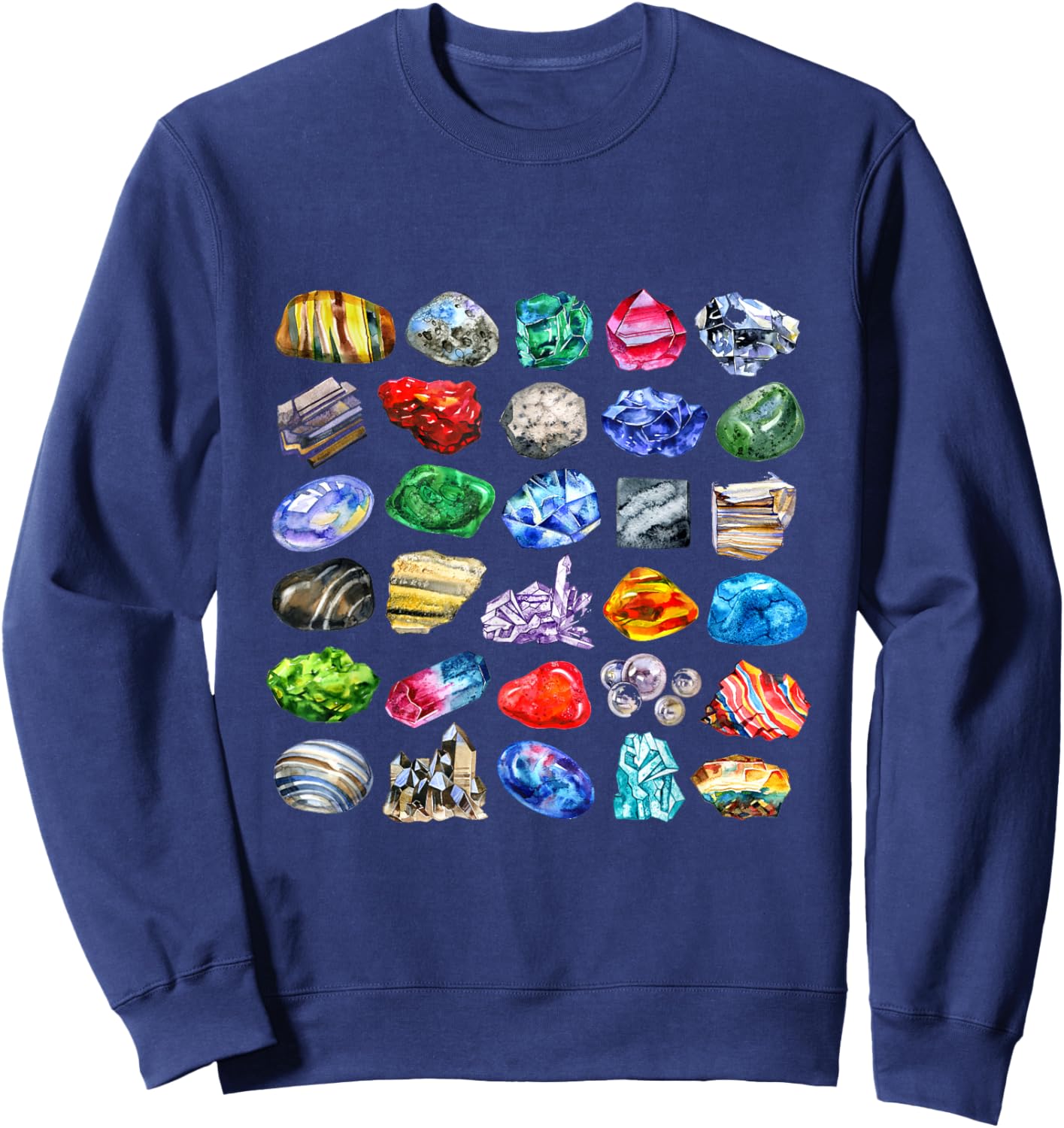 Minerals Gems and Crystals Rock Collecting Sweatshirt - Sweatshirt | Navy