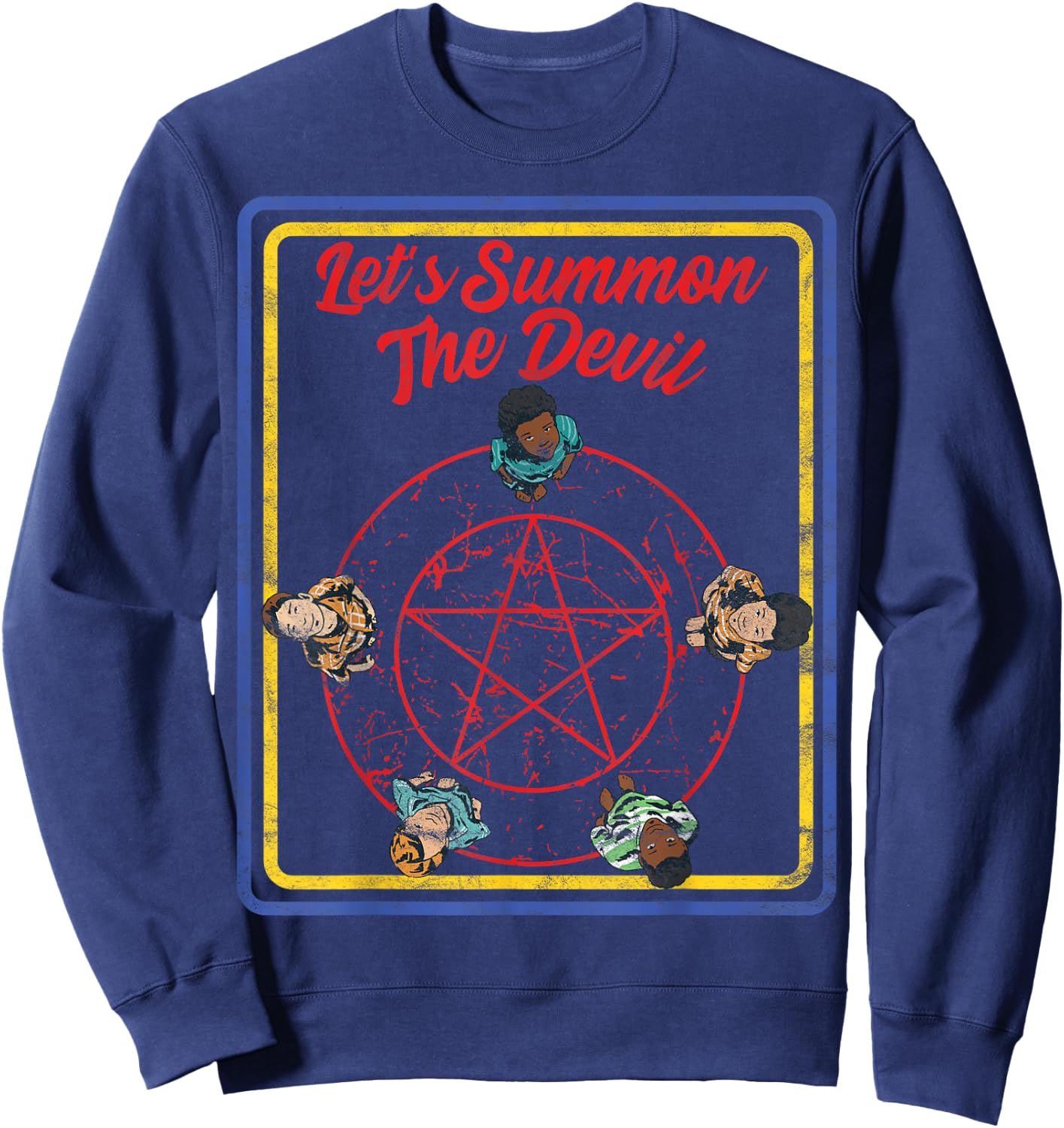 Vintage Child Game Horror - Let's Summon The Devil Schwarz S Sweatshirt - Sweatshirt | Navy