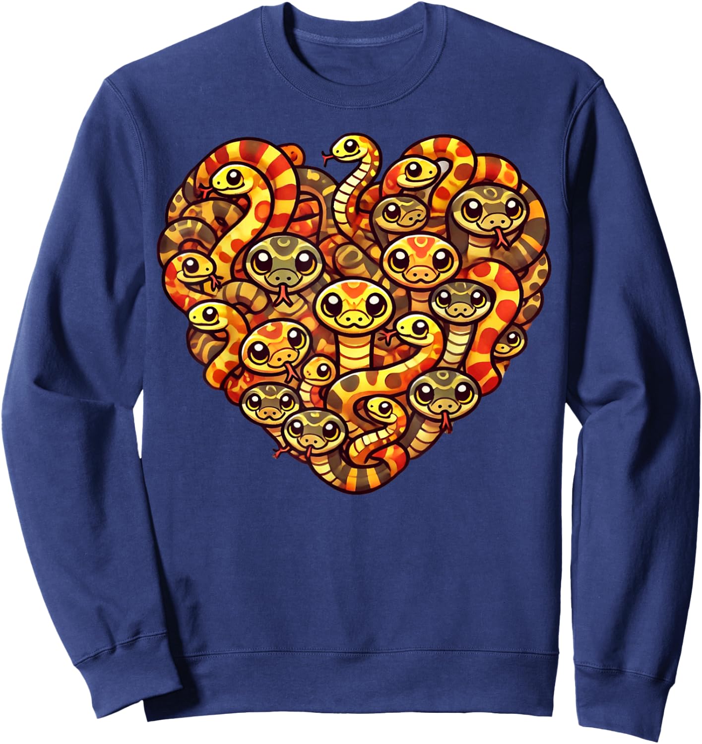 Funny Snakes Hognose Snake Lover Heart Love Reptiles Sweatshirt - Sweatshirt | Navy