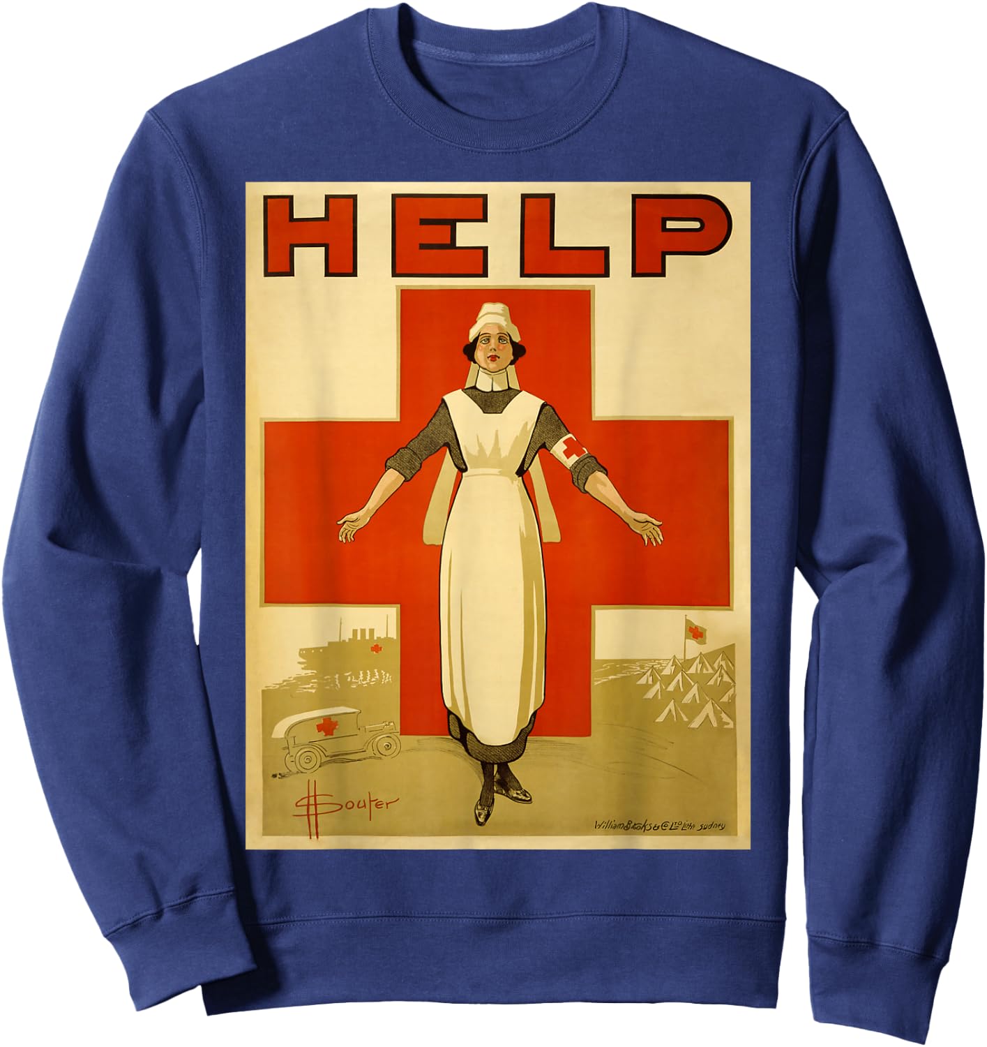 Vintage Poster - Rotes Kreuz Retro Sweatshirt - Sweatshirt | Navy