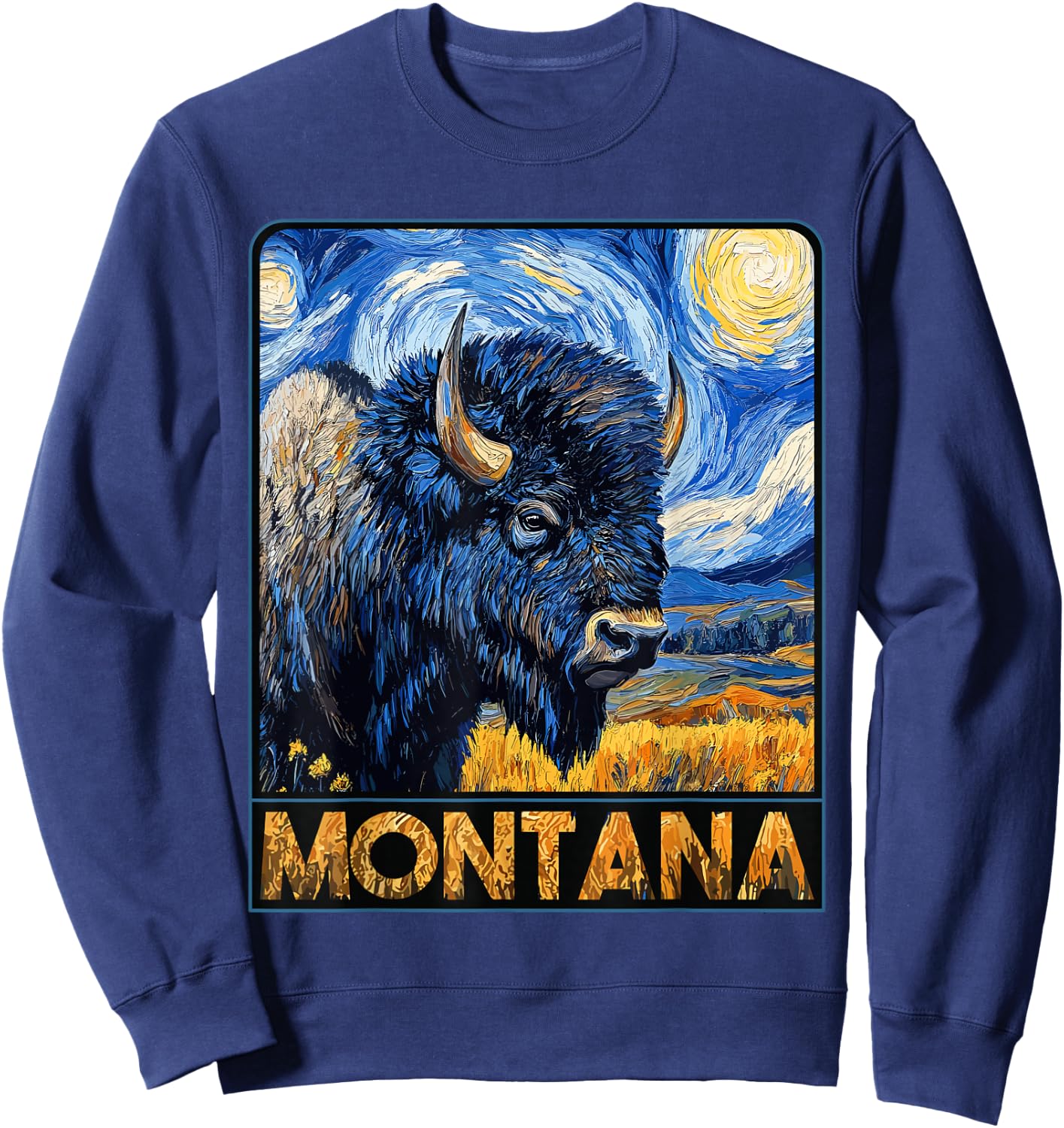Bison Montana Sweatshirt - Sweatshirt | Navy