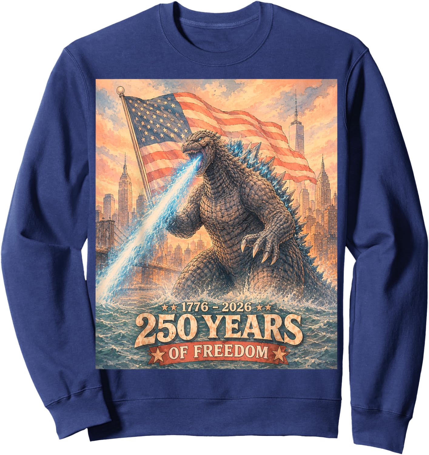 Kaiju Monster Japanese 250th Anniversary America July 2026 Sweatshirt - Sweatshirt | Navy