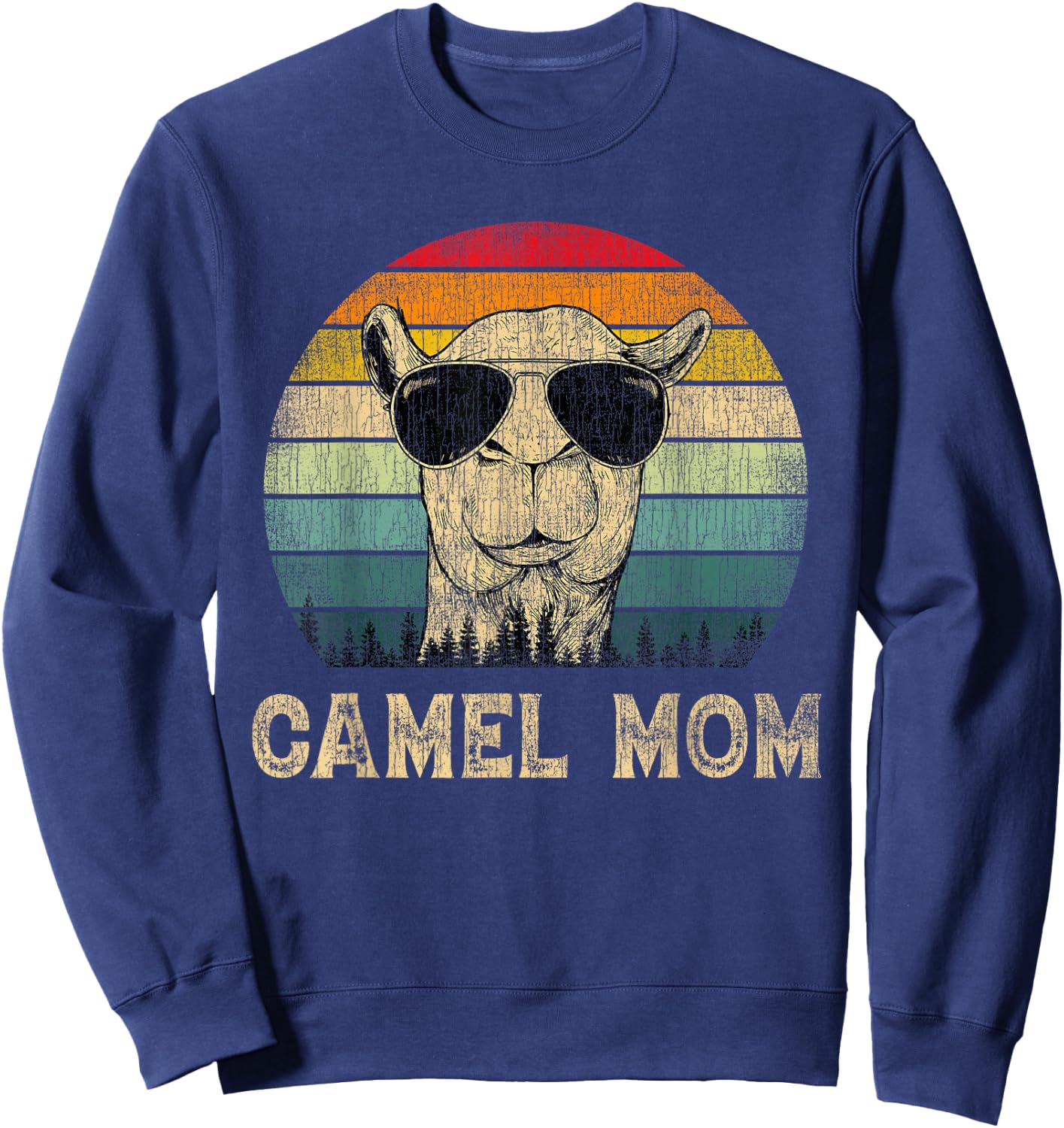 Vintage Camel Mom Camel Lovers Mommy Mother's Day Sweatshirt - Sweatshirt | Navy