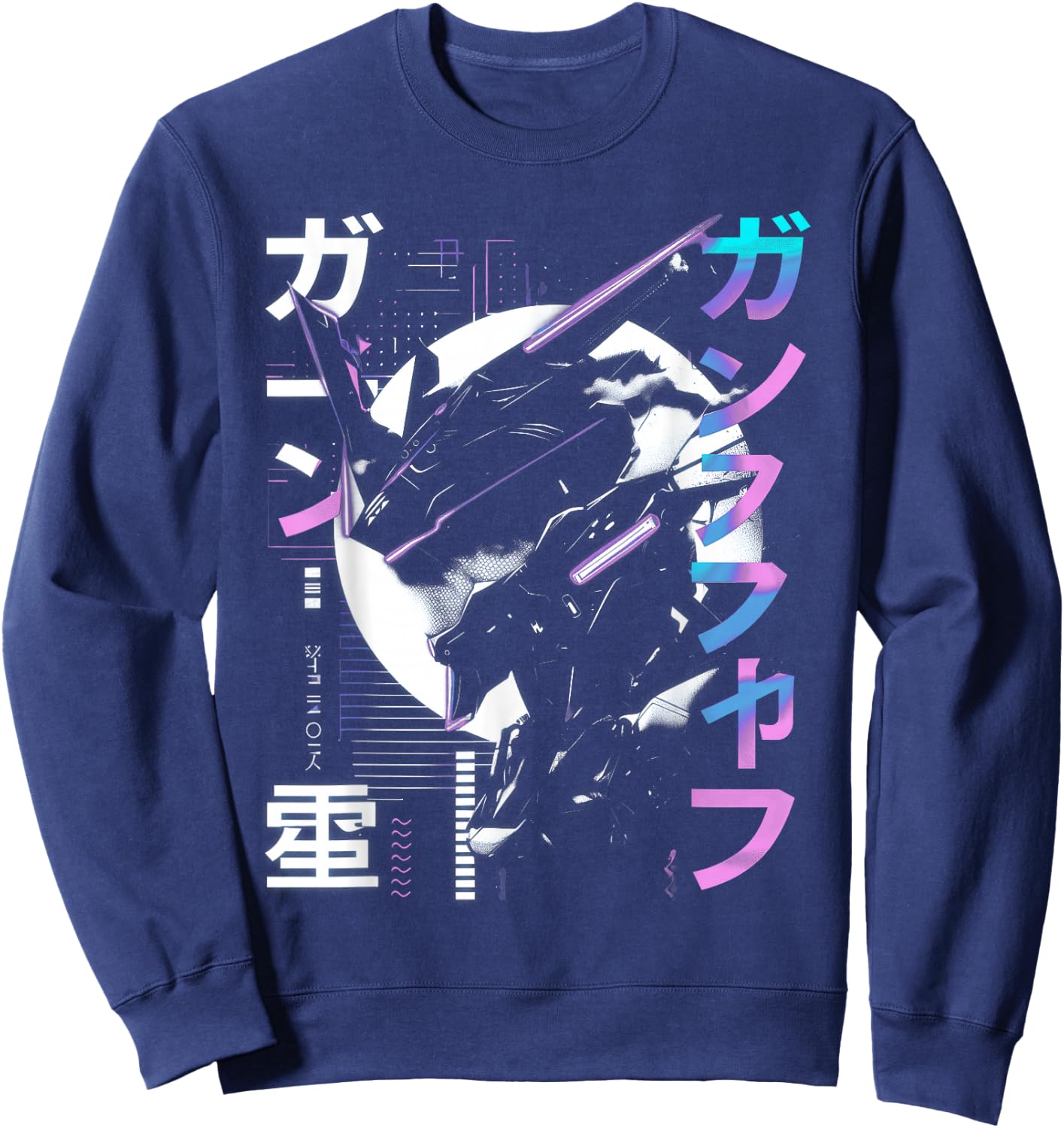 Futuristic Techwear Japanese Cyberpunk Harajuku Anime Manga , black Sweatshirt - Sweatshirt | Navy