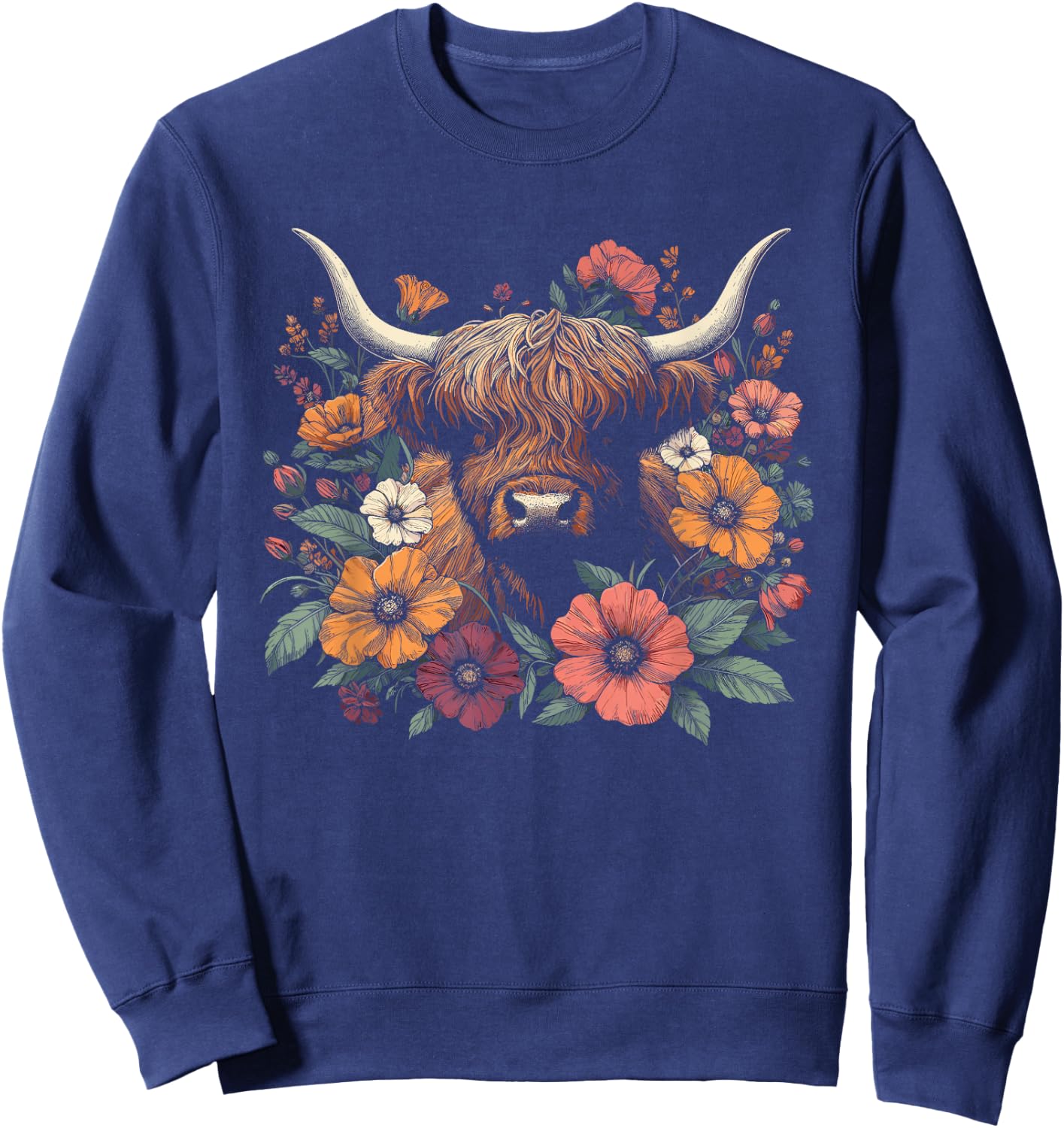 Kids Black Floral Pattern Sweatshirt - Sweatshirt | Navy