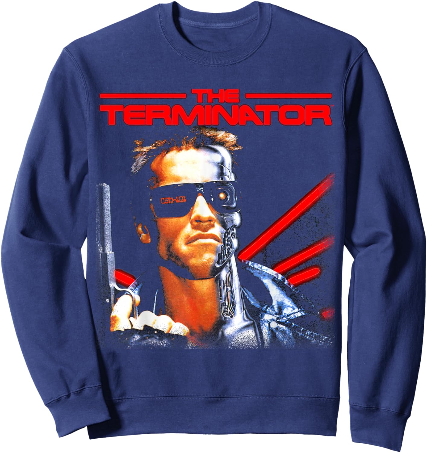 The Terminator Classic Movie Cybernetic Gamer Sci-Fi Film , Black, S Sweatshirt - Sweatshirt | Navy