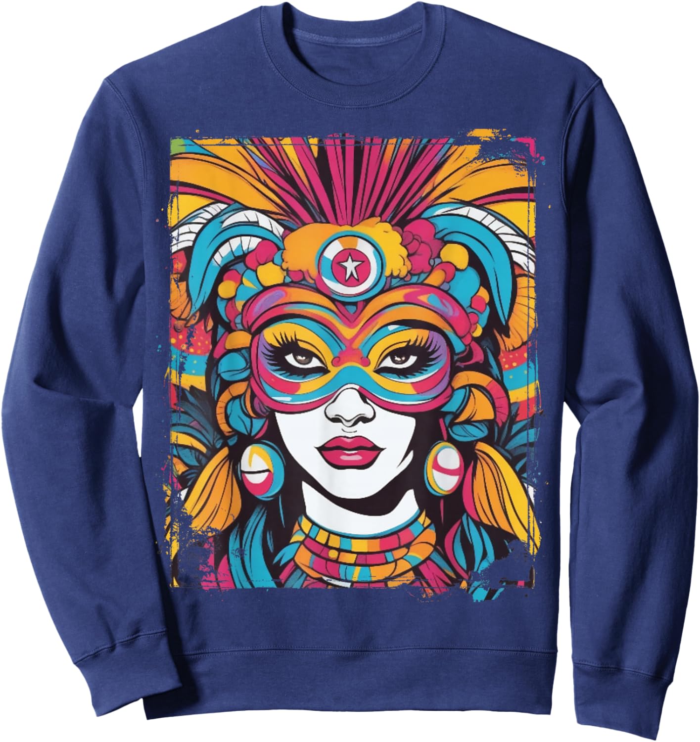 Rio Carnival Mask - Birthday Costume - Brazil Souvenir Sweatshirt - Sweatshirt | Navy
