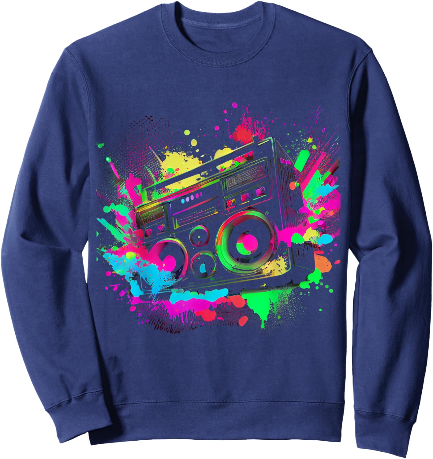 80s 90s Retro Party Fancy Dress Cassette , black Sweatshirt - Sweatshirt | Navy