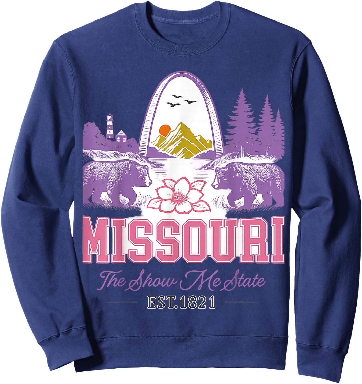Missouri The Show-Me State Vintage Inspired Sweatshirt - Sweatshirt | Navy