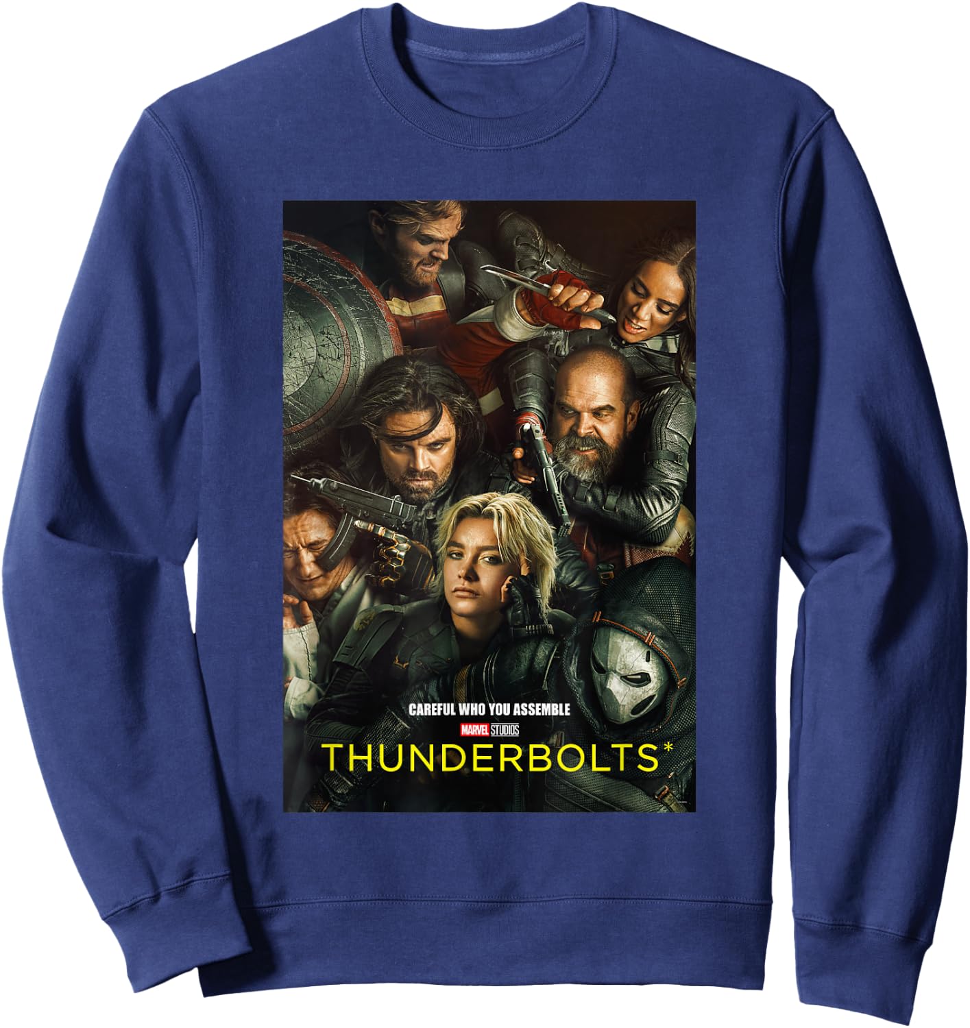 Marvel Thunderbolts Careful Who You Assemble Team Poster Sweatshirt - Sweatshirt | Navy