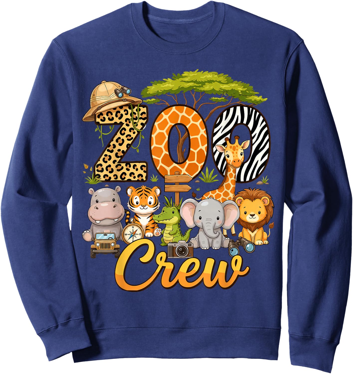Zoo Crew Safari Animals Wildlife Animal Wild Field Trip Sweatshirt - Sweatshirt | Navy